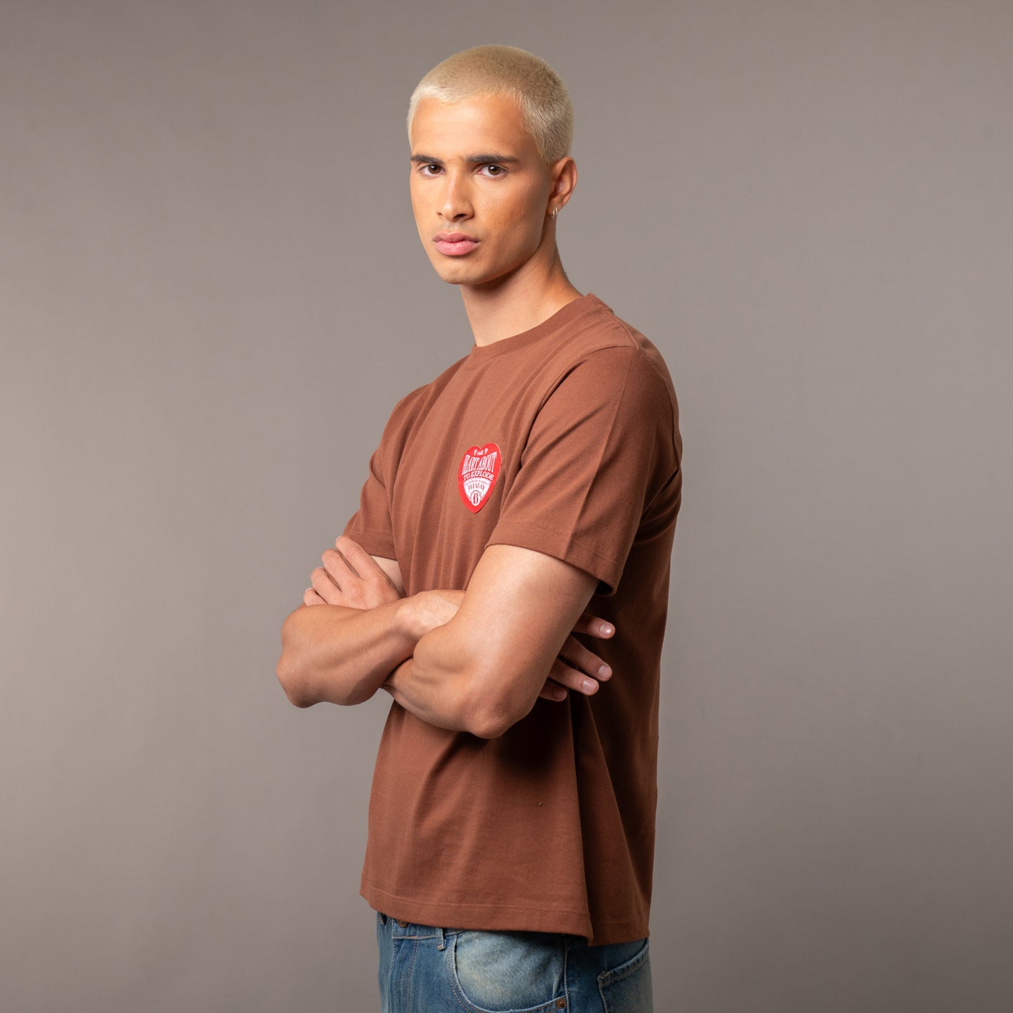 Remera Vulk Heart Brown