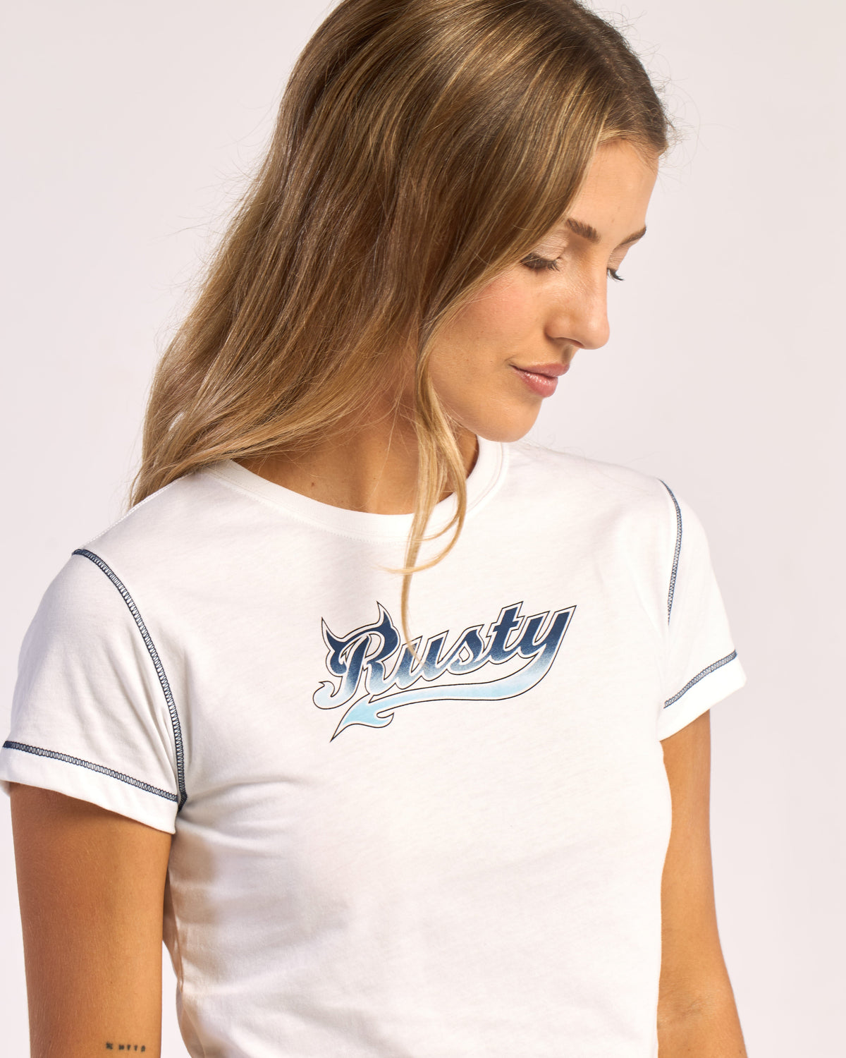 Remera Mc Rusty Horny Devil Baby Tee Ld White