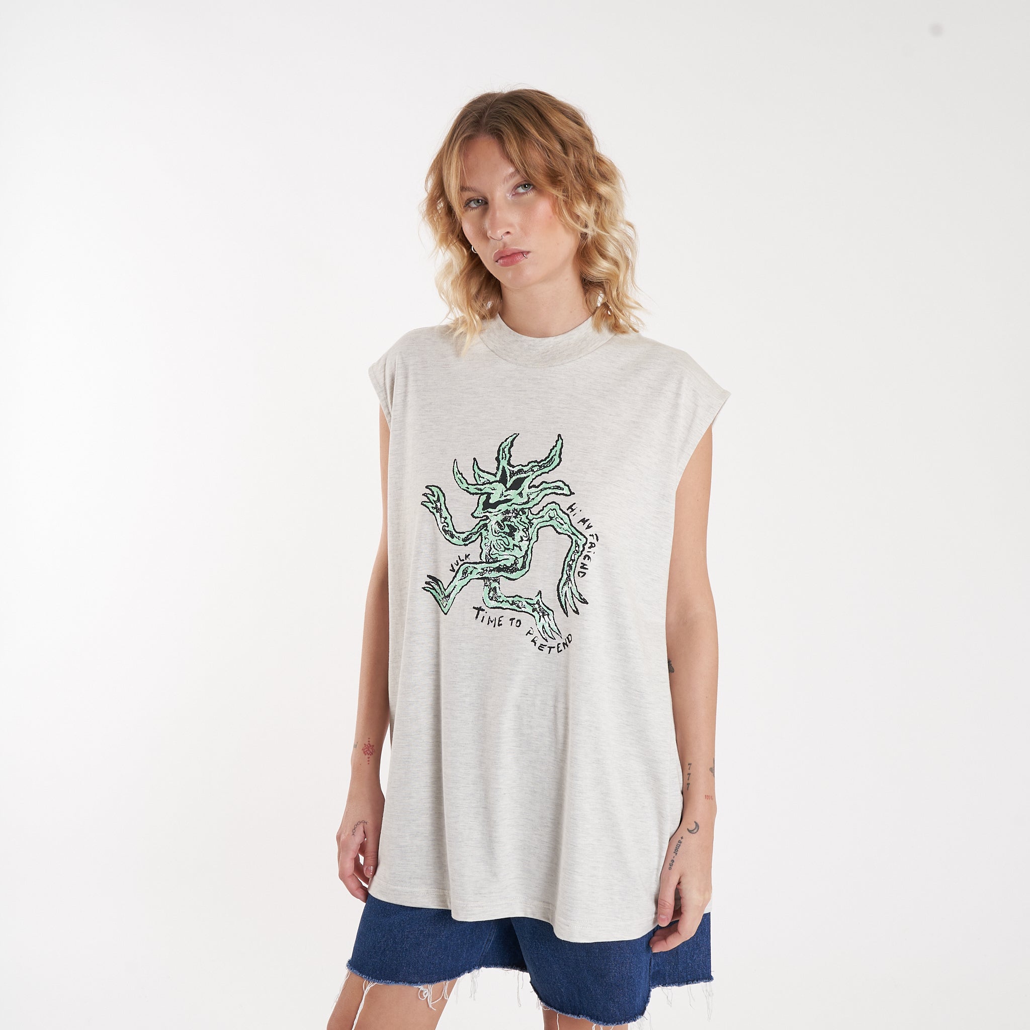 Musculosa Vulk Trip Muscle Cream Grey