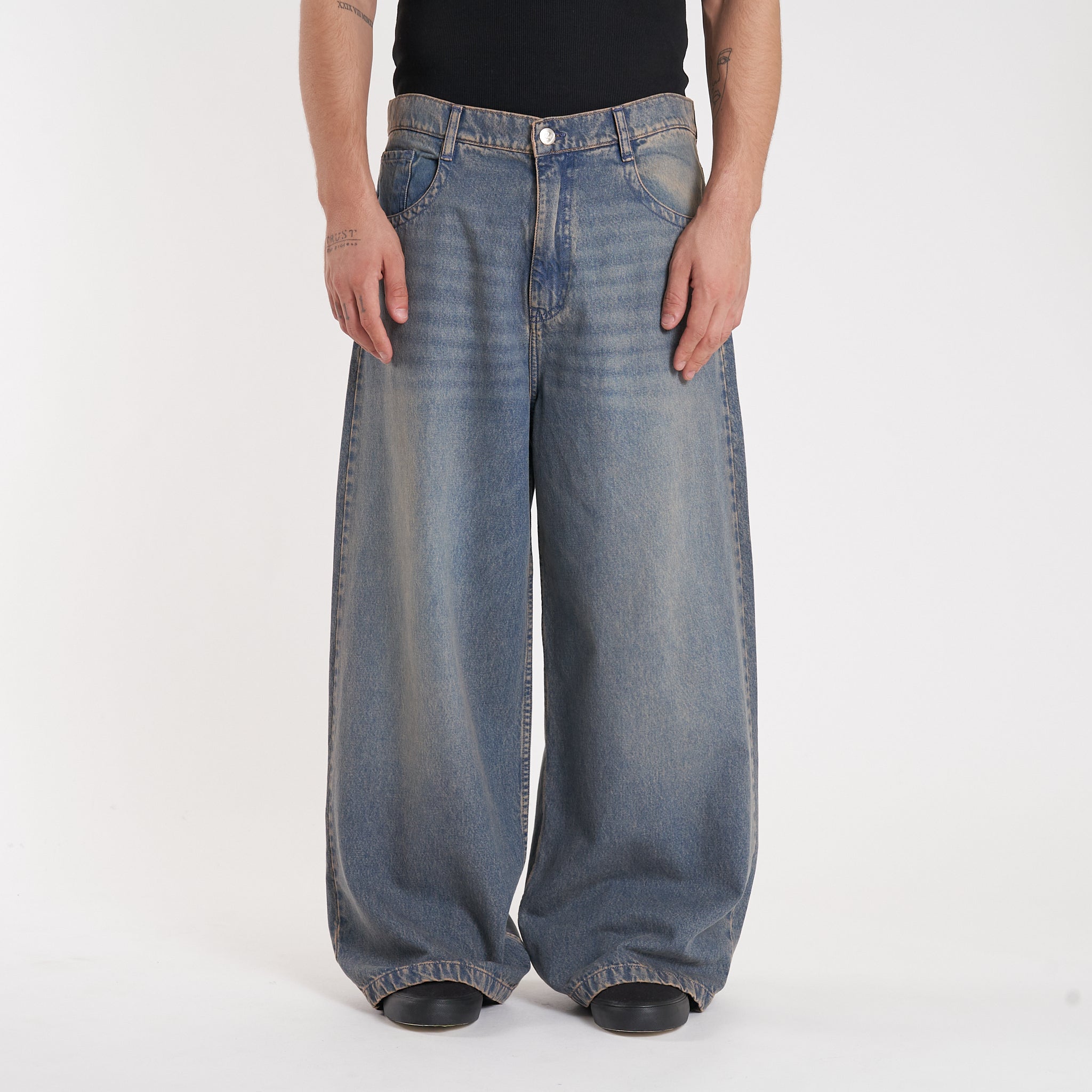 Jean Vulk Erza Wide Long Jean Blue Sand