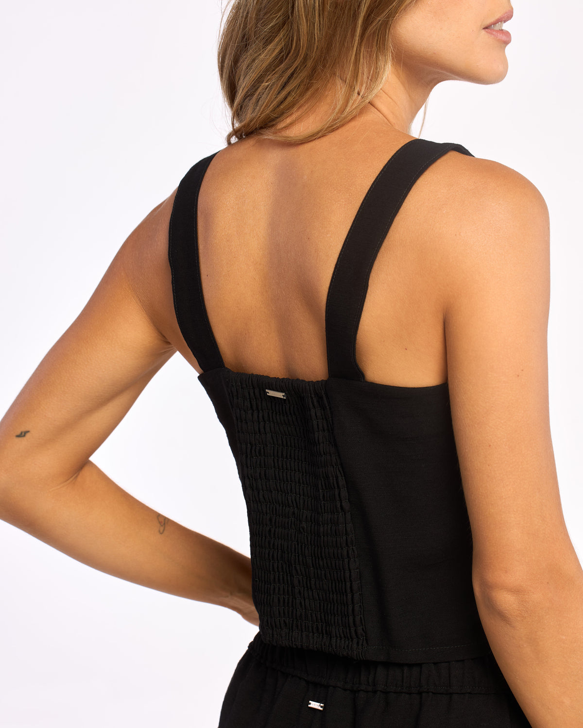 Fashion Top Rusty Byron Sleeveless Crop Top Ld Black