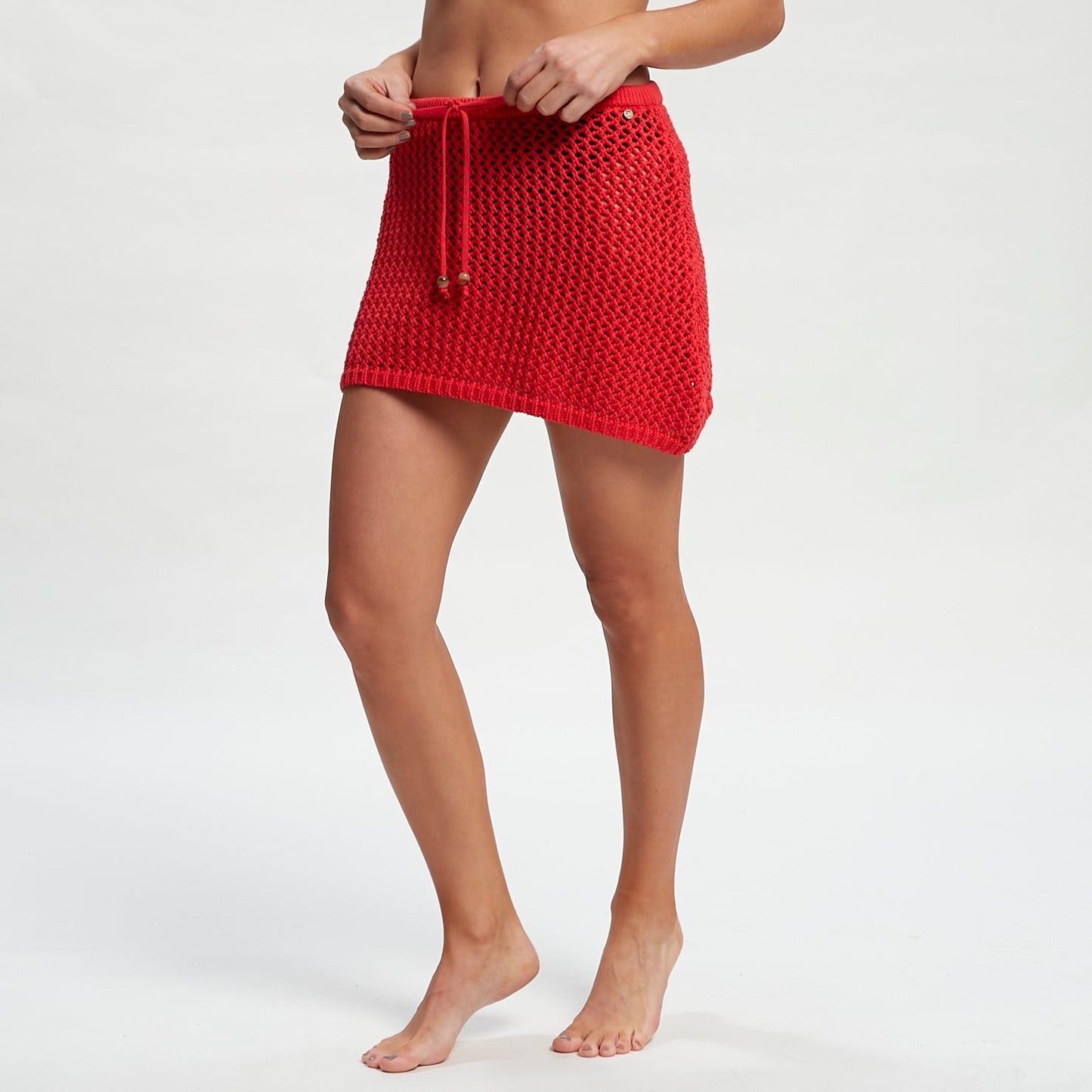 Pollera Rusty Amalfi Low Rise Knit Skirt Fiesta Red