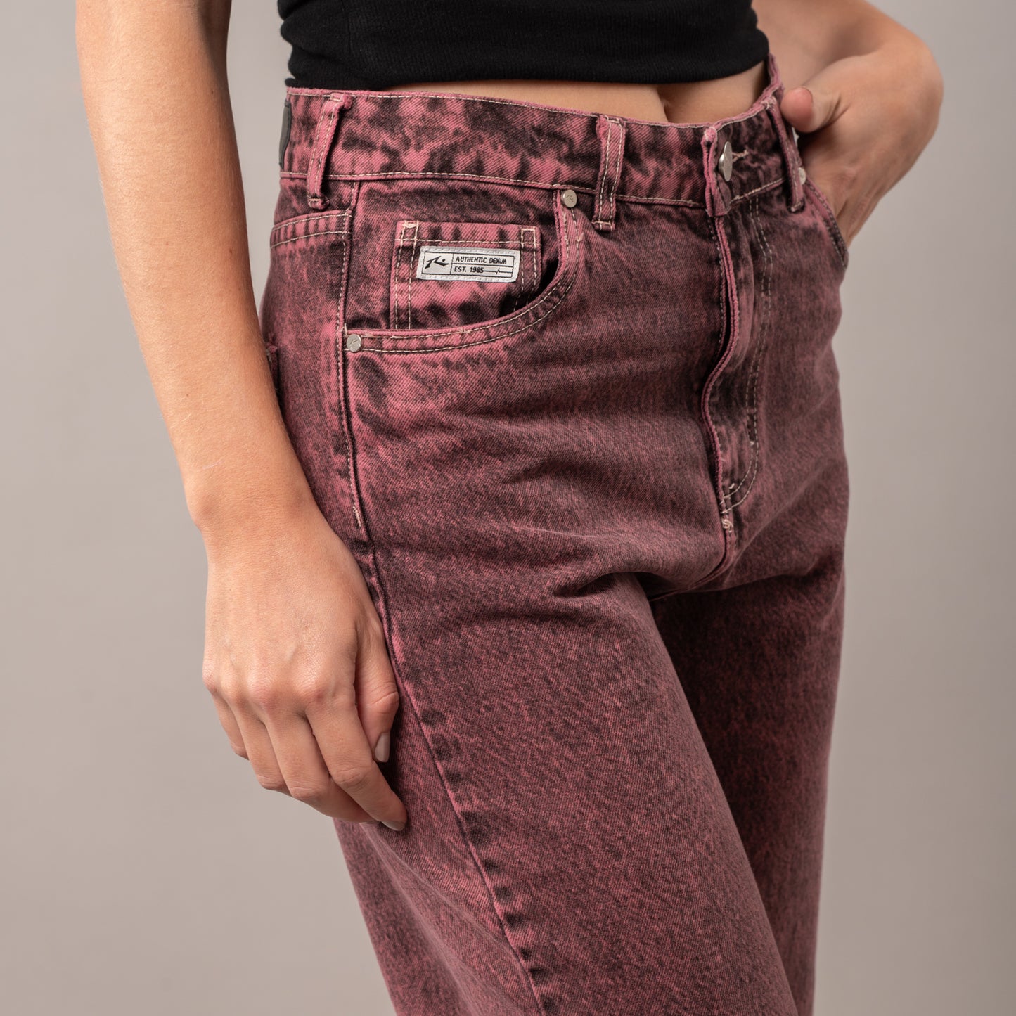 Jean Rusty Bethany Baggy Overdyed Jean Ld Rhubarb