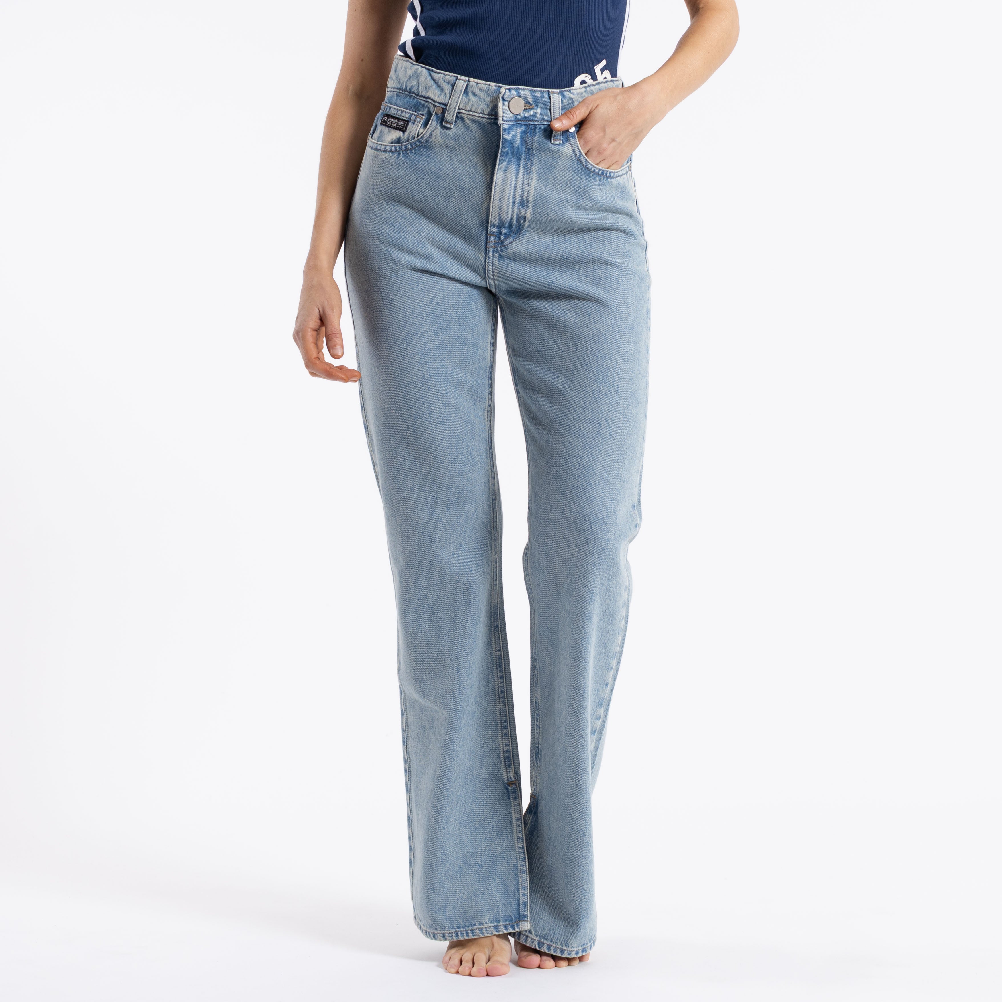 Jean Rusty Betty Hi Rise Baggy Jean Ld Middy Blue