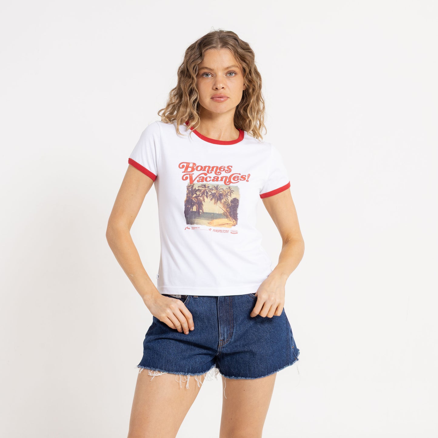 Remera Mc Rusty Bonnes Vacances Ringer Skimmer Tee Ld Snow White