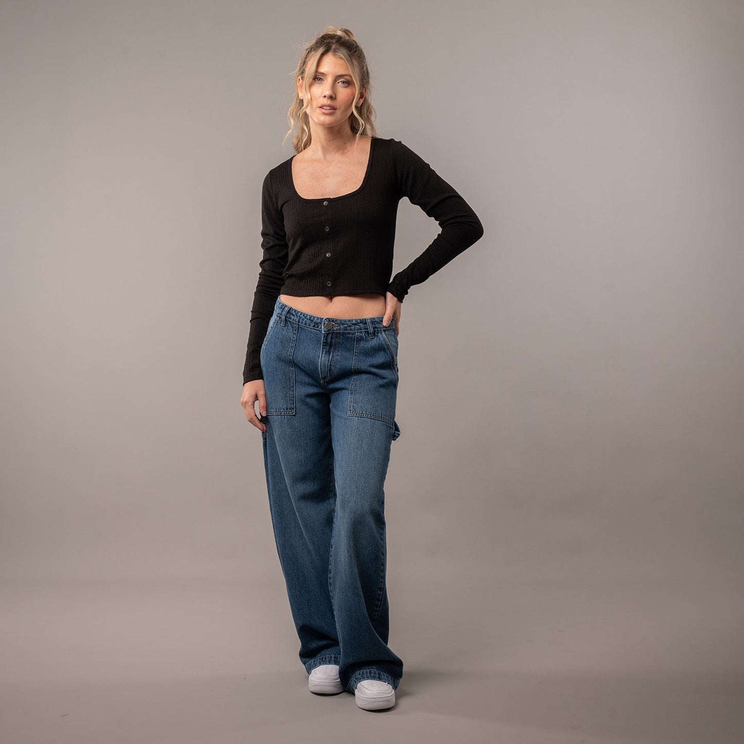 Fashion Top Rusty Braid Ls Tee Ld Black