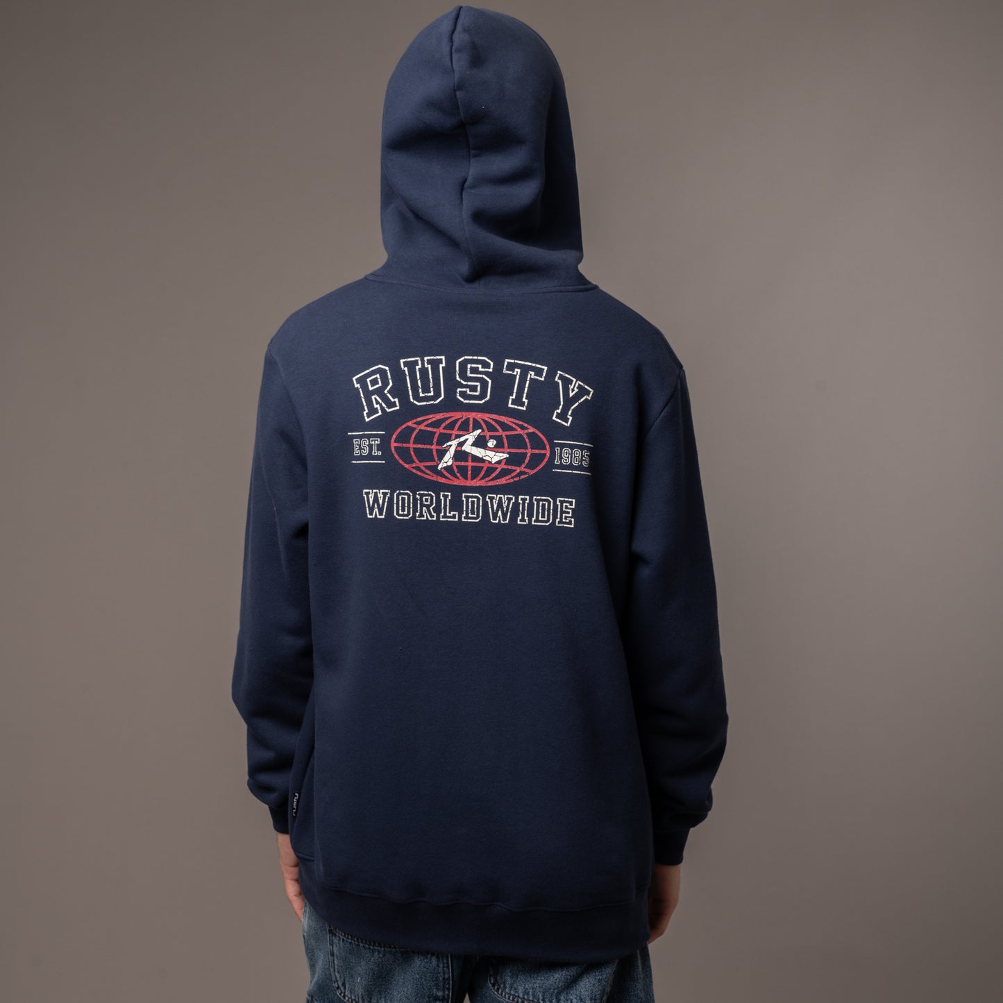 Campera Canguro Rusty Collegiate Worldwide Superbig Navy Blue