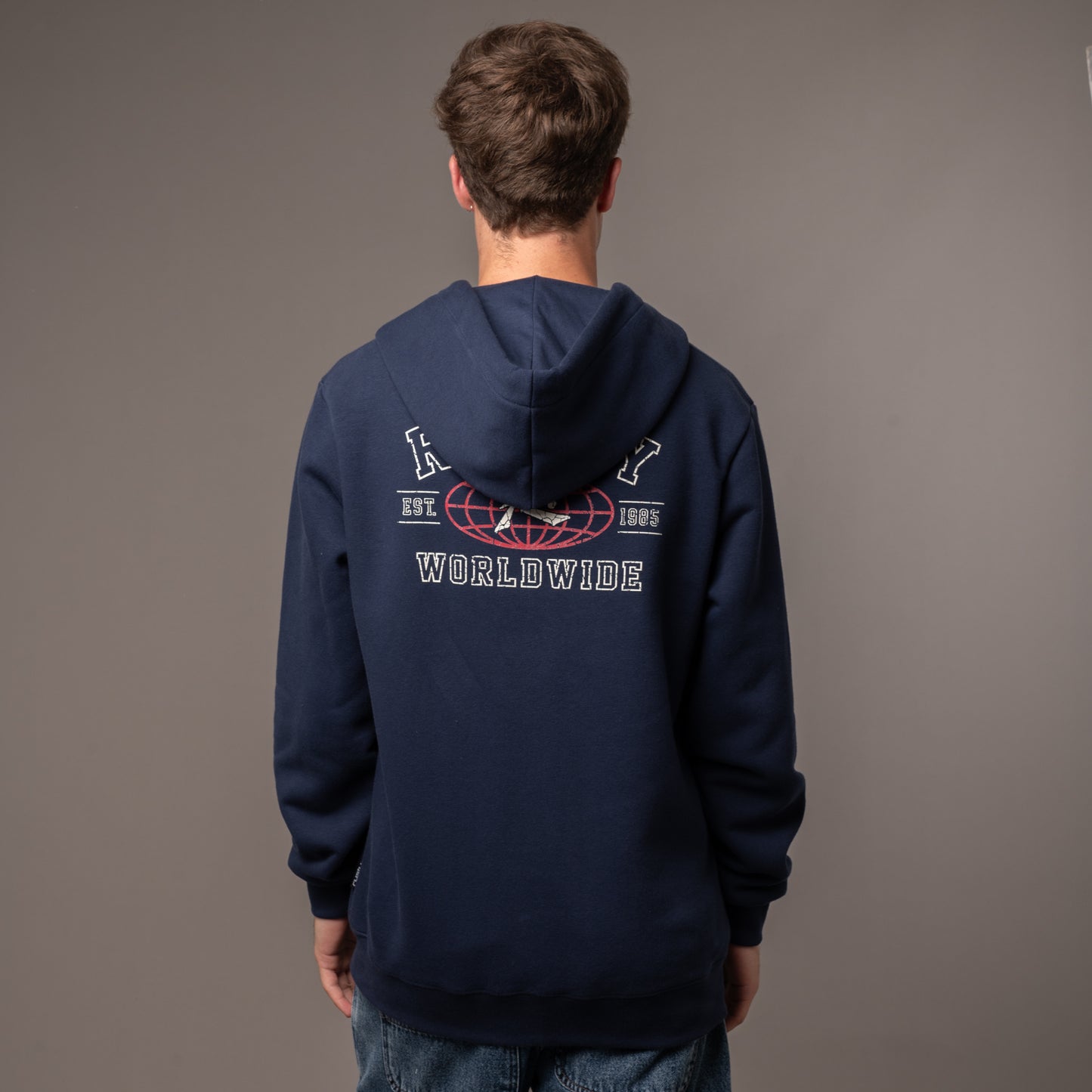 Campera Canguro Rusty Collegiate Worldwide Superbig Navy Blue