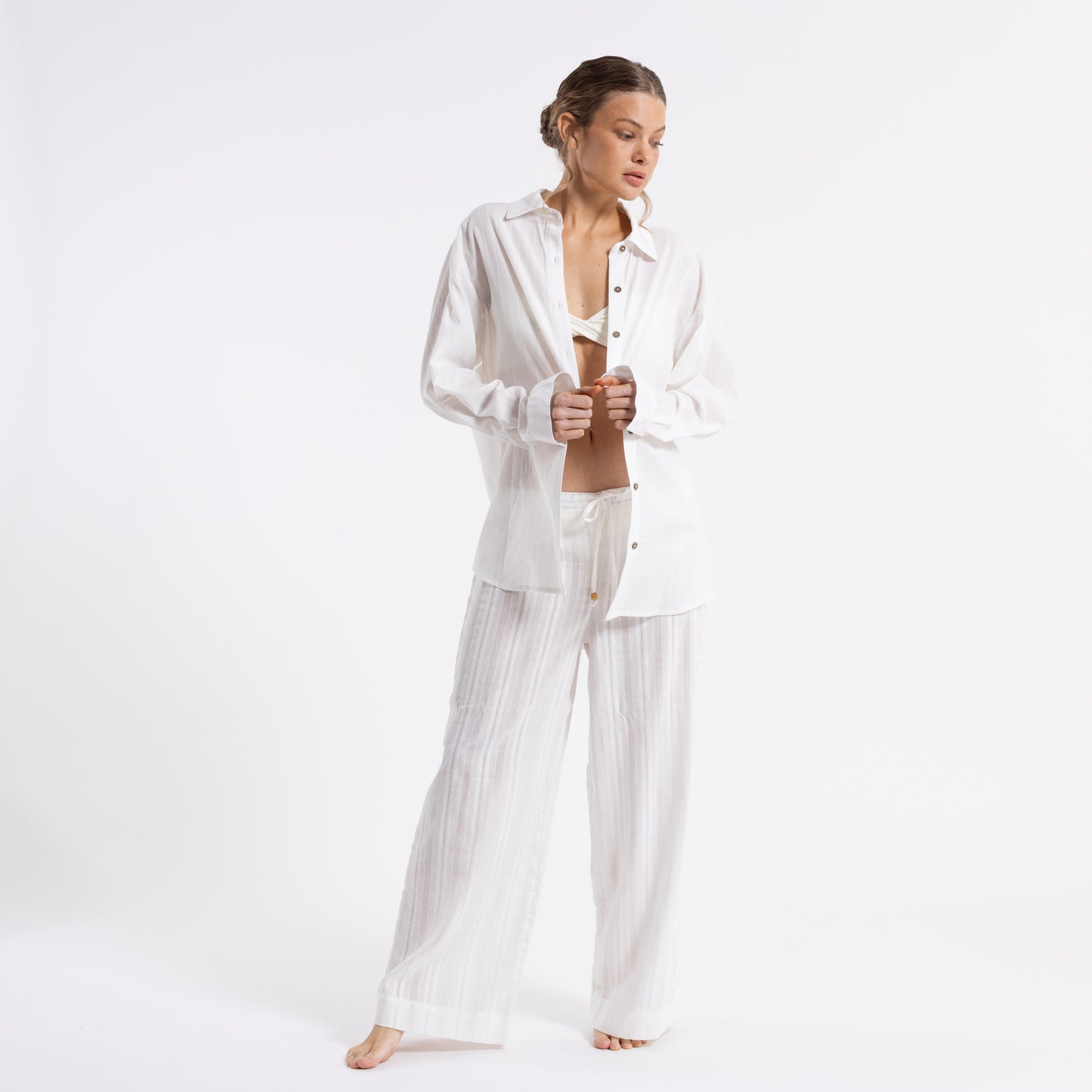 Pantalon Rusty Cici Sheer Beach Pant Ld Off White