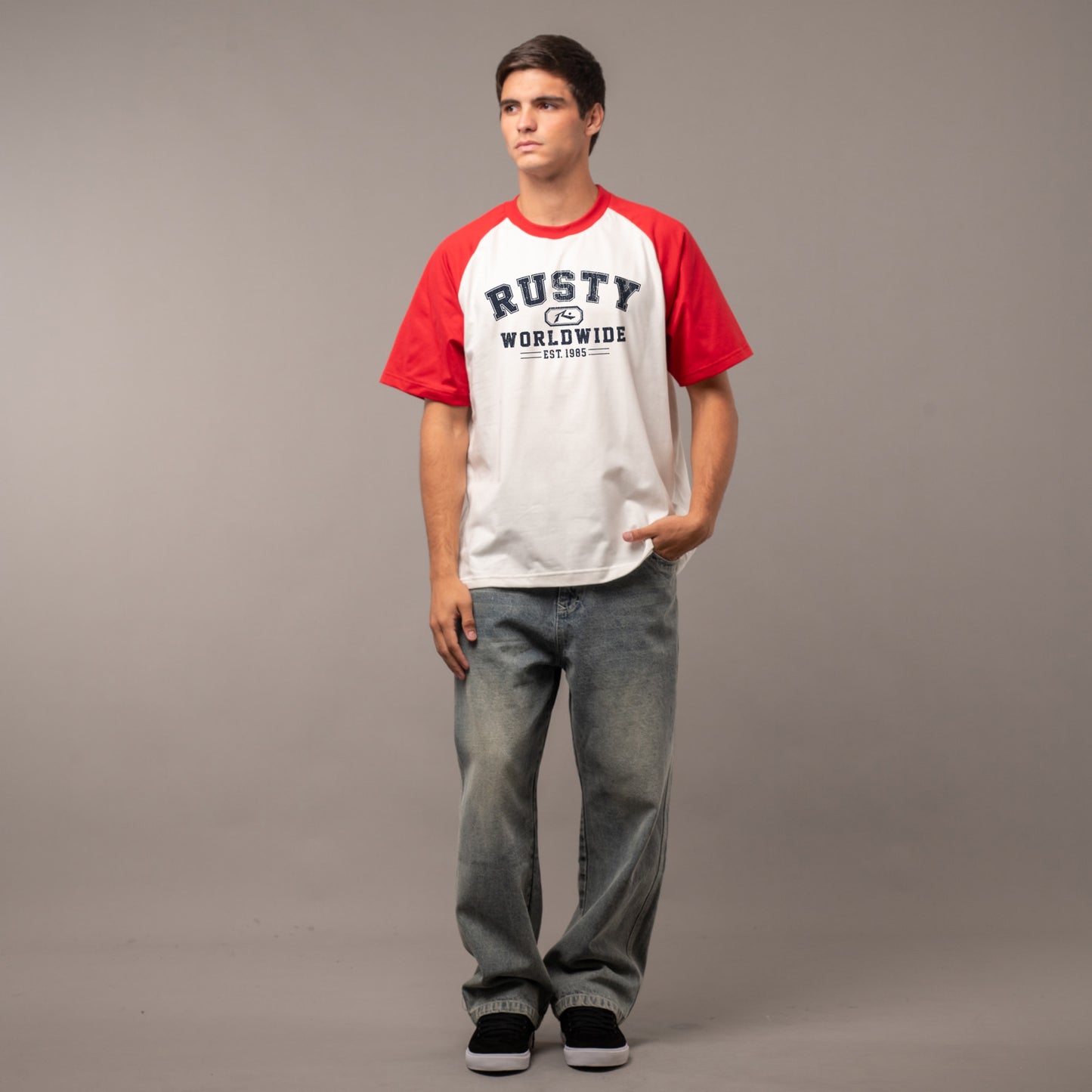 Remera Rusty Collegiate Swaglan Off White