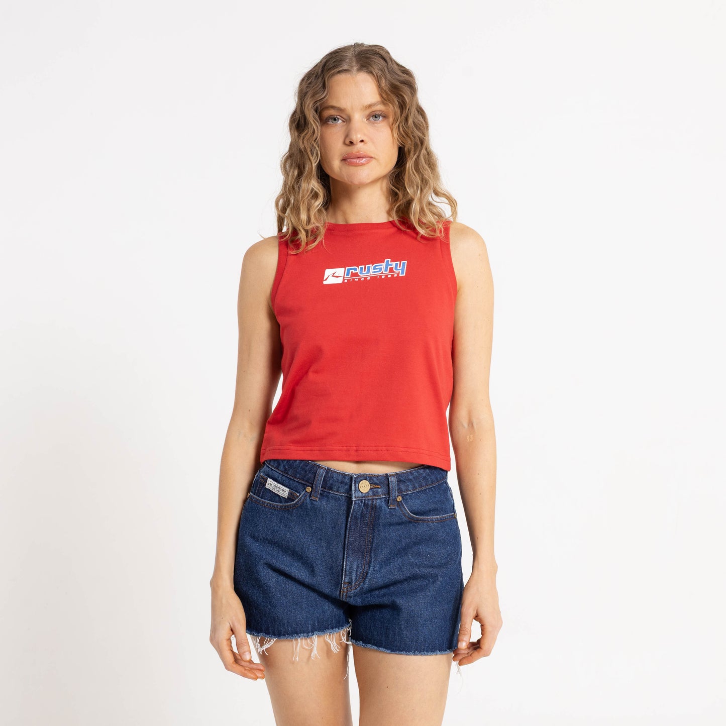 Musculosa Rusty Crossroads Fitted Skimmer Tank Ld Salsa