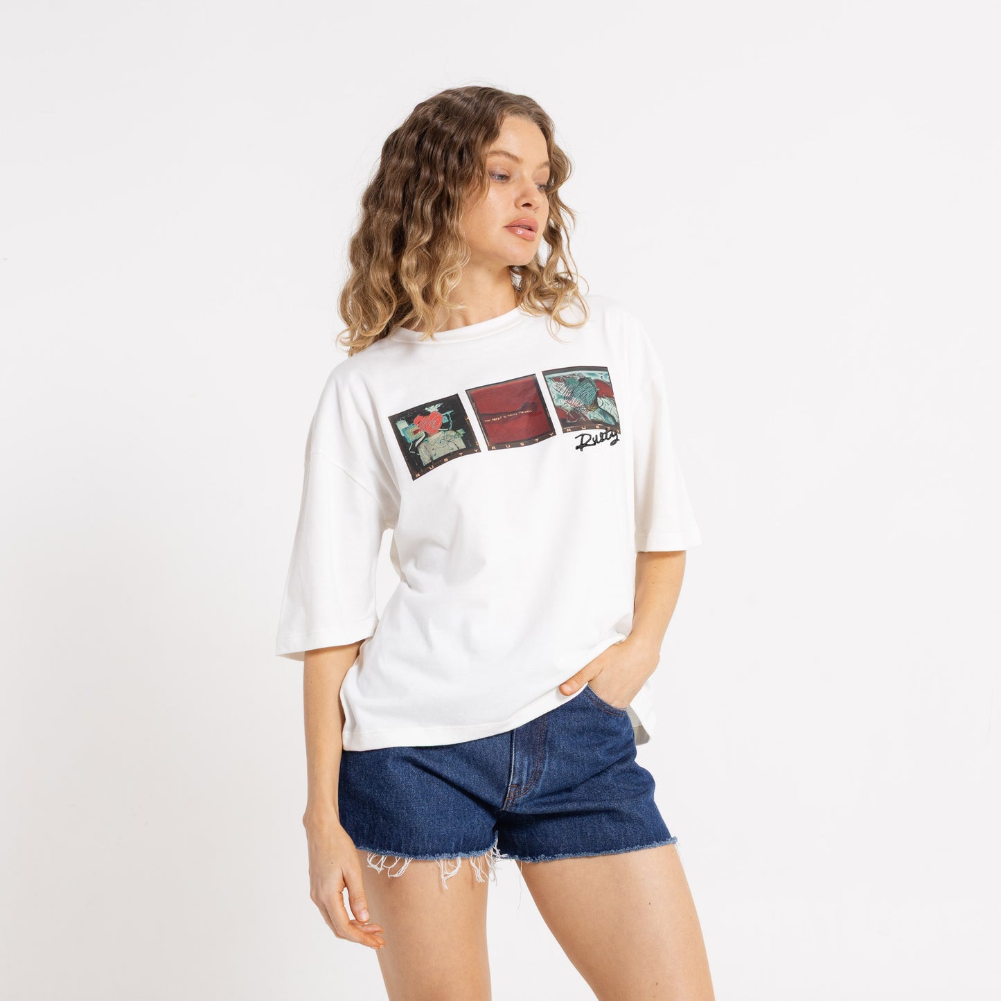 Remera Mc Rusty Crossroads Oversize Tee Ld Snow White