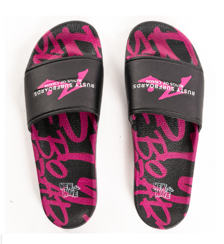 Ojotas Rusty Graph Slide Black