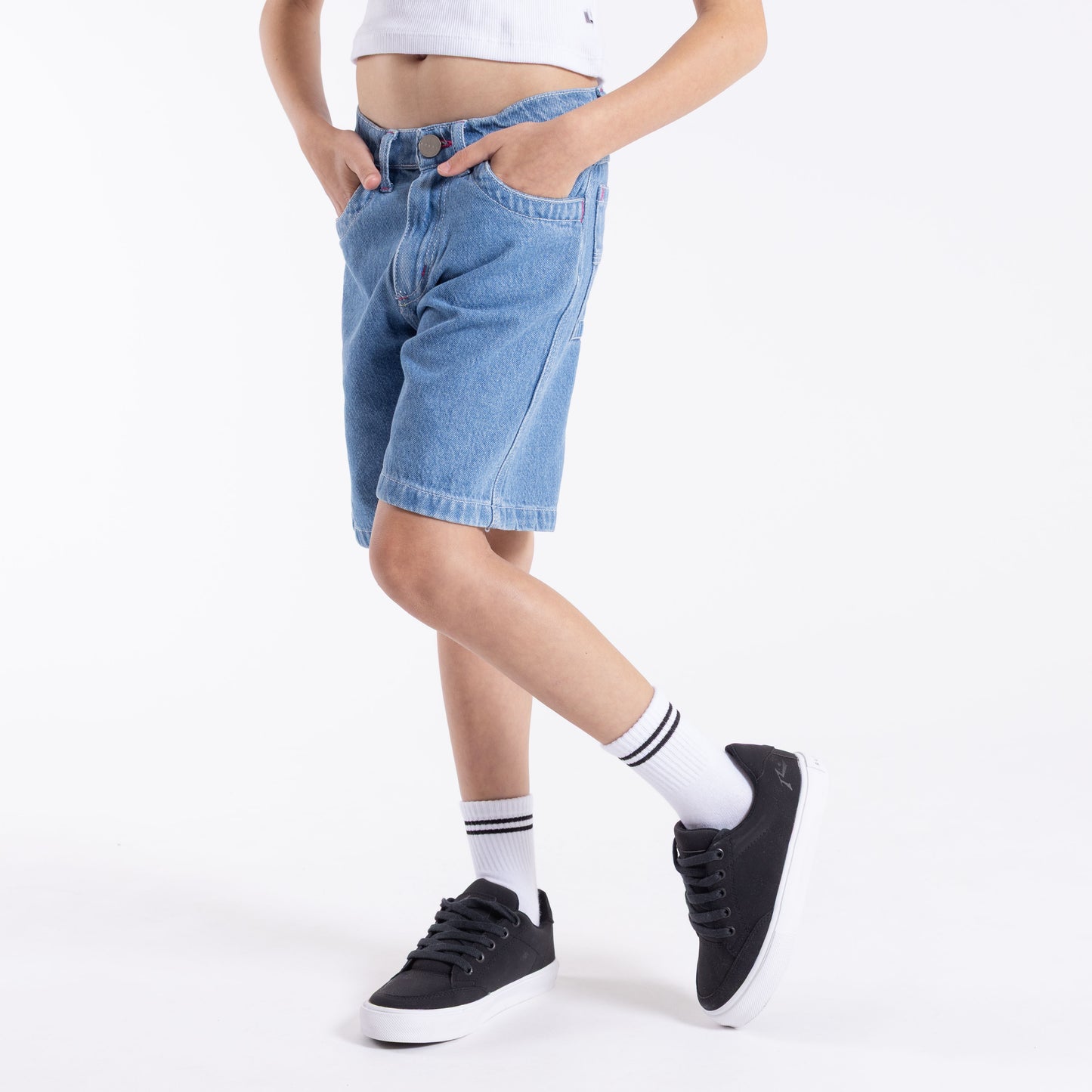 Bermuda Rusty Flip Girl Wide Denim Jort Girls Blue