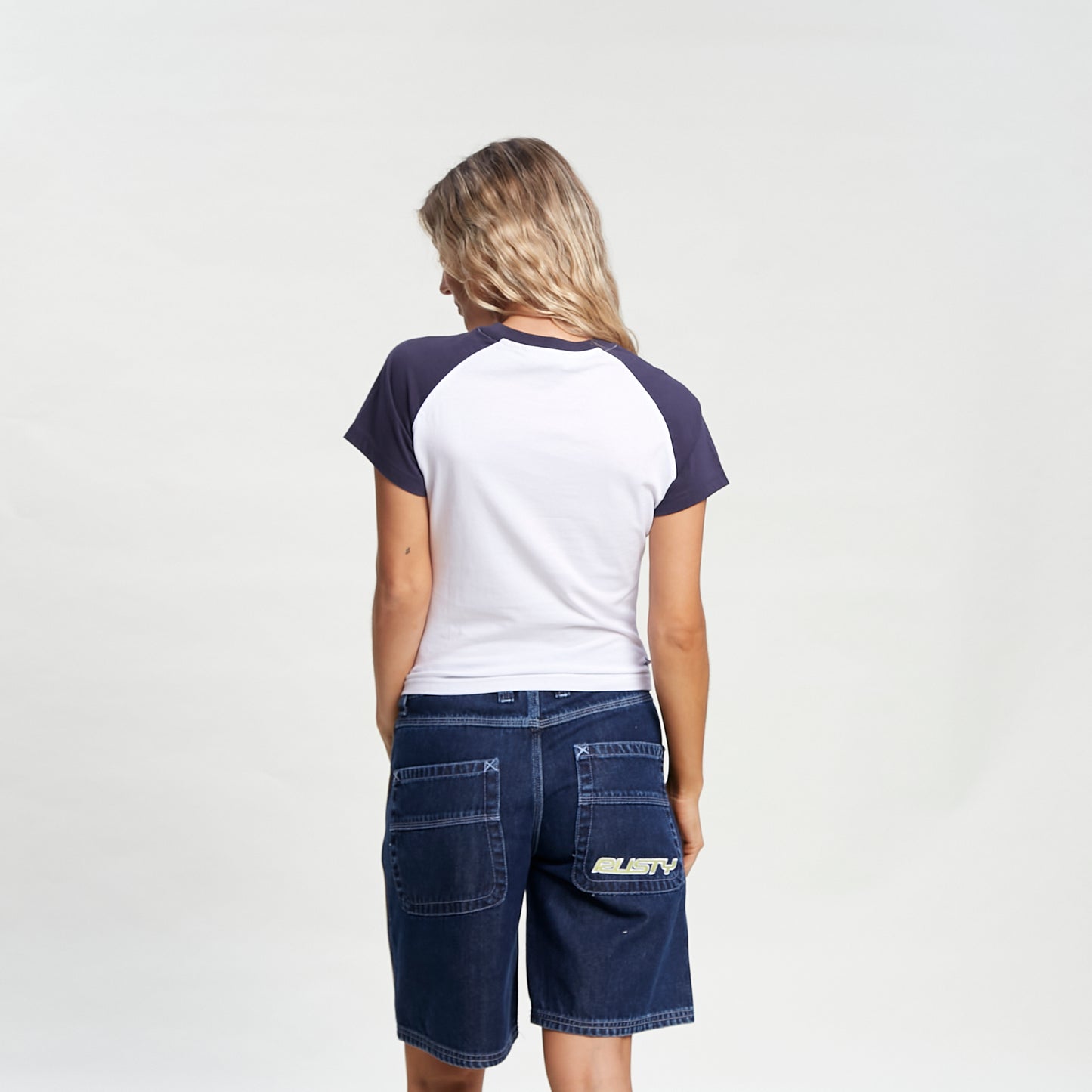 Bermuda Rusty Flip Mommy Low Rise Long Denim Short Ld Deep Blue