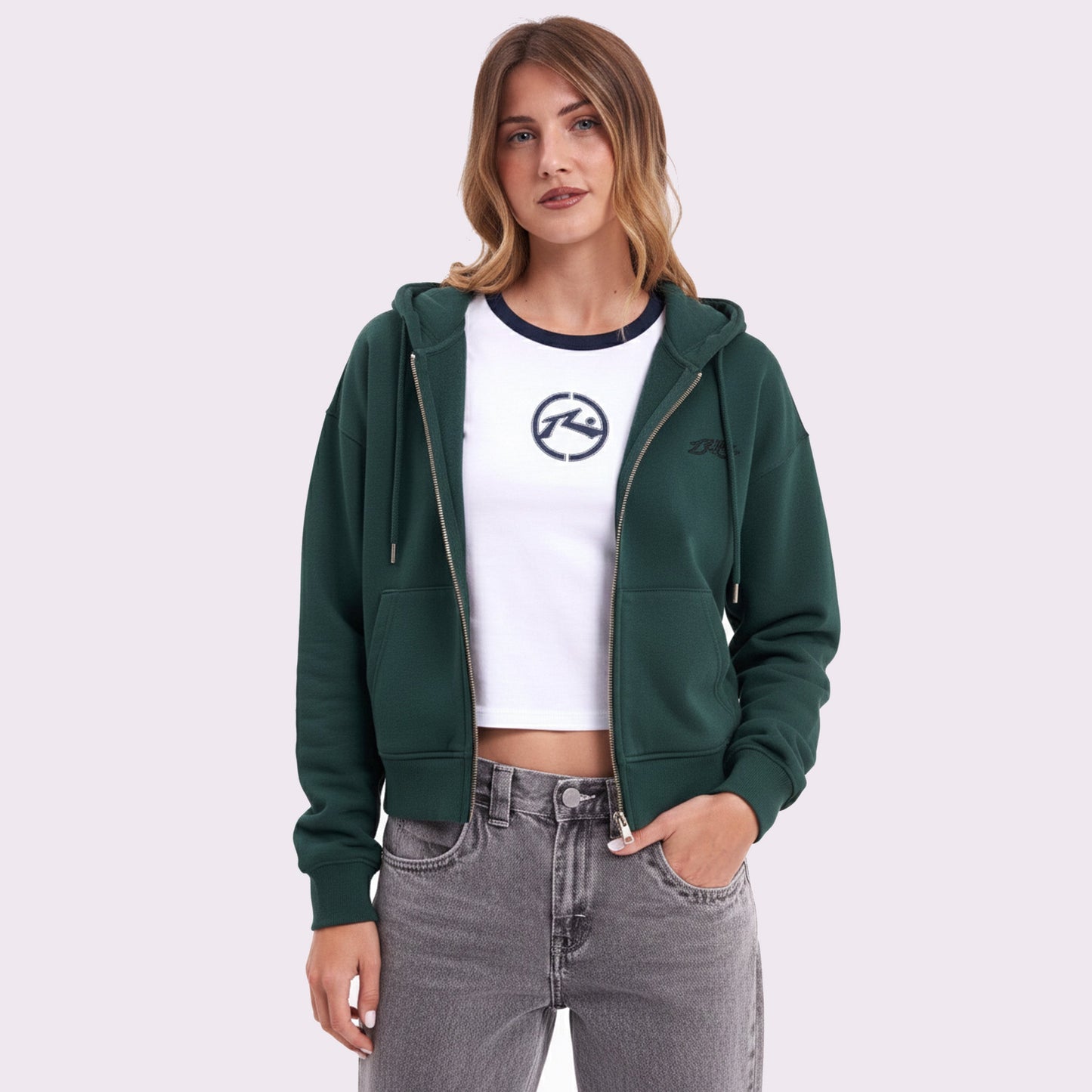 Campera Canguro Rusty Frankston Ziphood Ld Green Deep