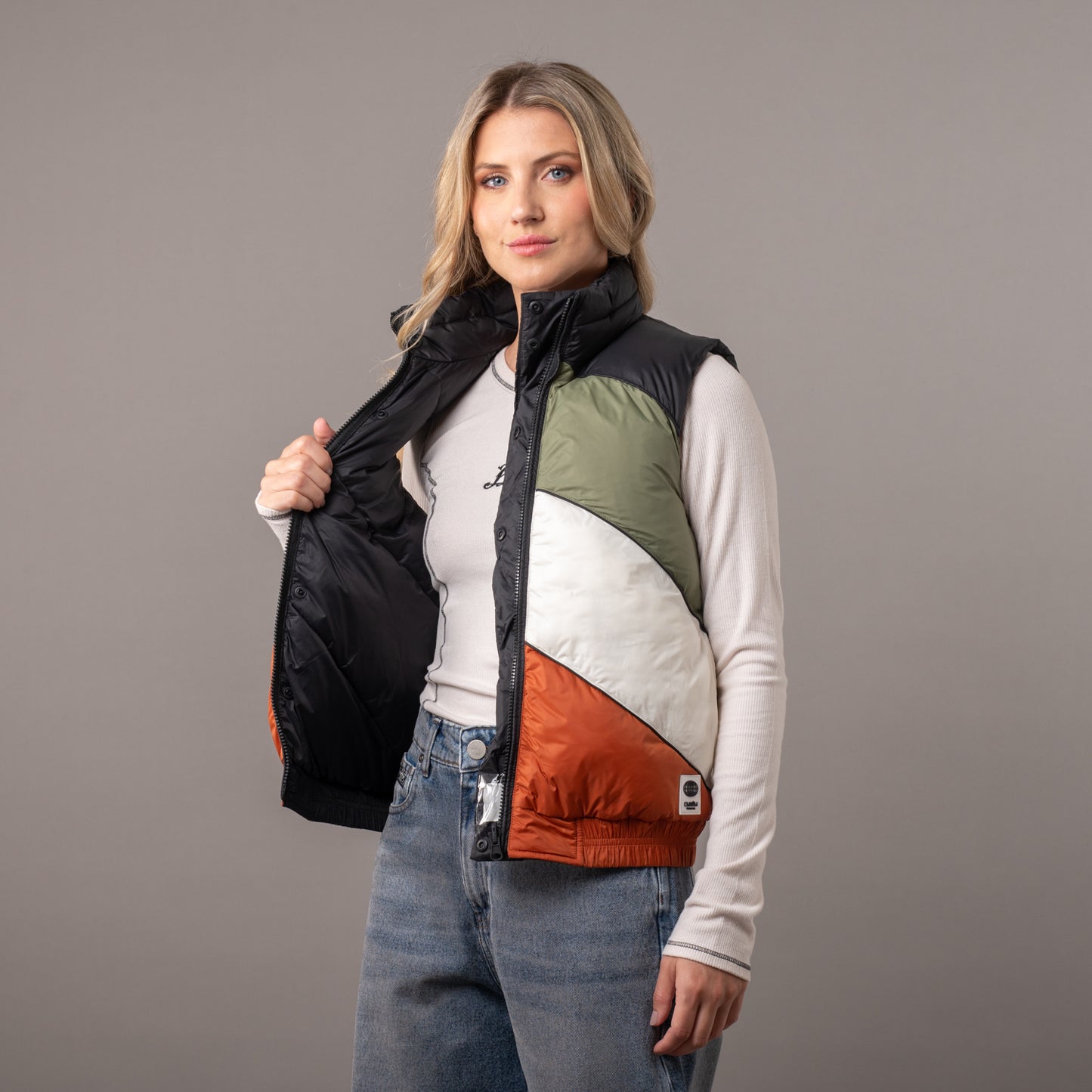 Chaleco Rusty Glow Puffer Vest Ld Black