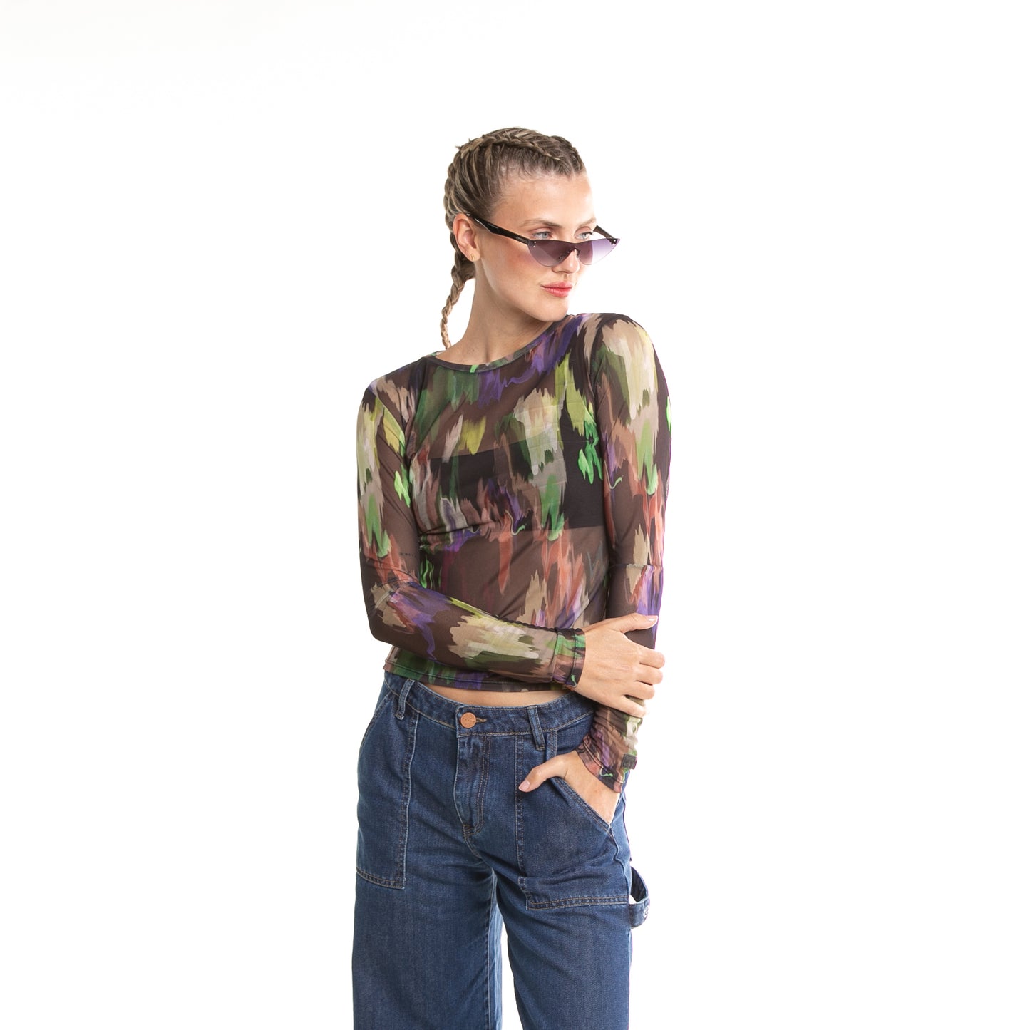 fashion_top_rusty_color_flash_ls_top_ld_black#BK#BLACK