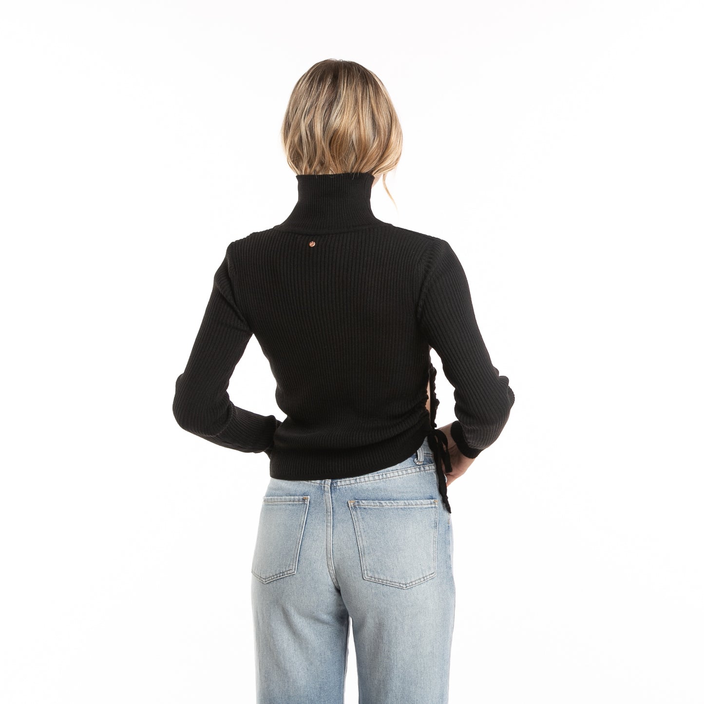 Sweater Rusty Gathered Hi Neck Knit Ld