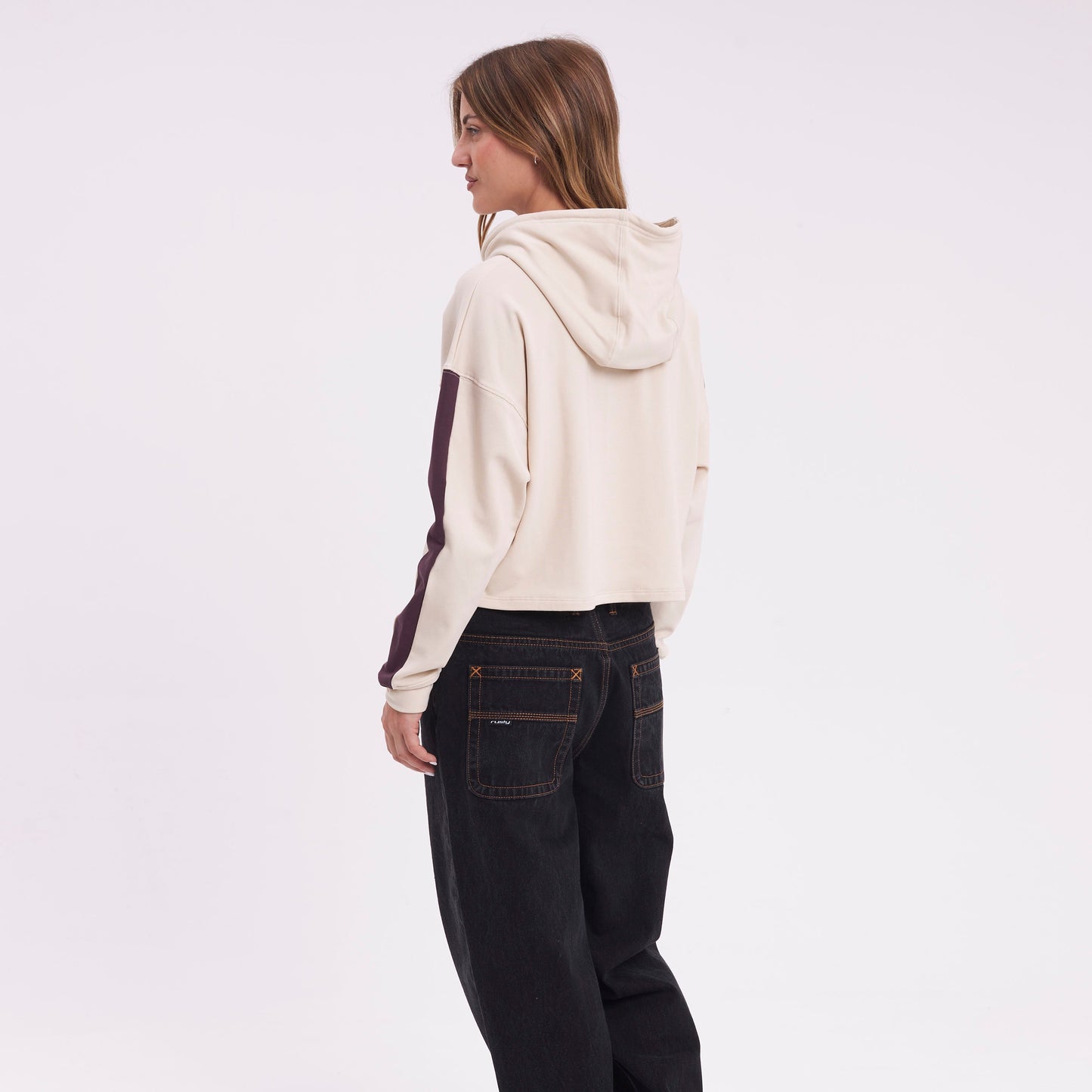 Canguro Rusty Karma Relaxed Crop Hood Ld Egret