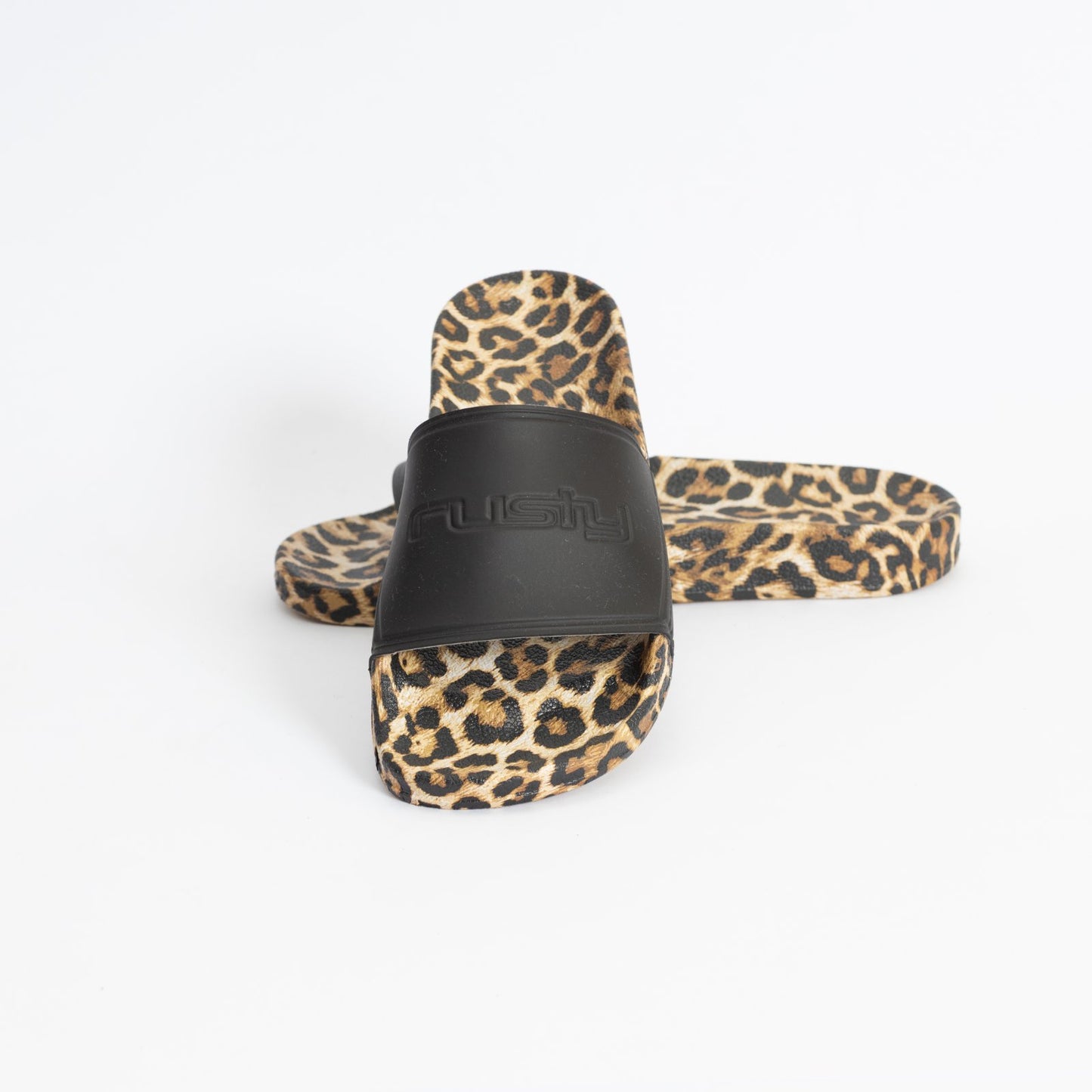 Ojotas Rusty Lennie Leopard Slide Ld Black