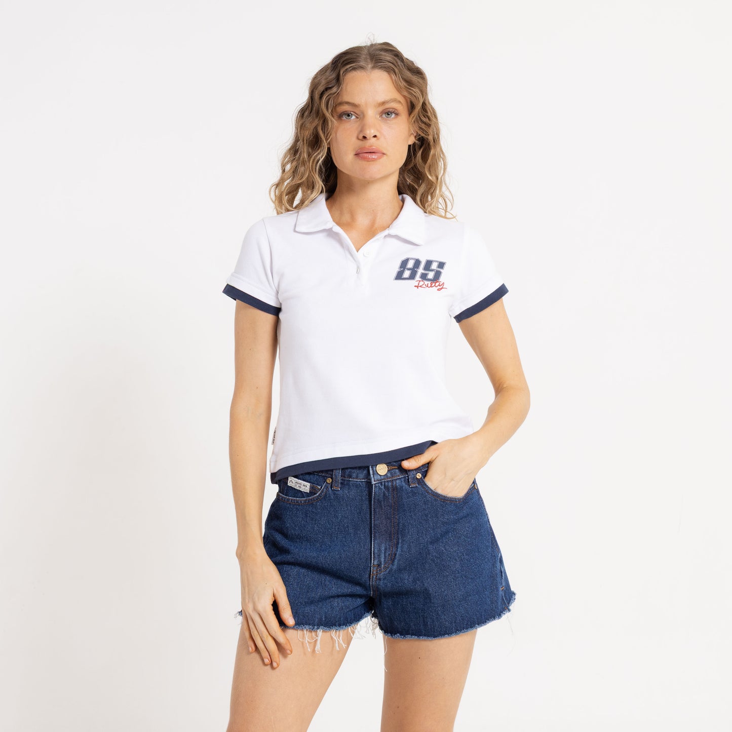 Remera Mc Rusty Mock Layer Polo Mini Tee Ld White