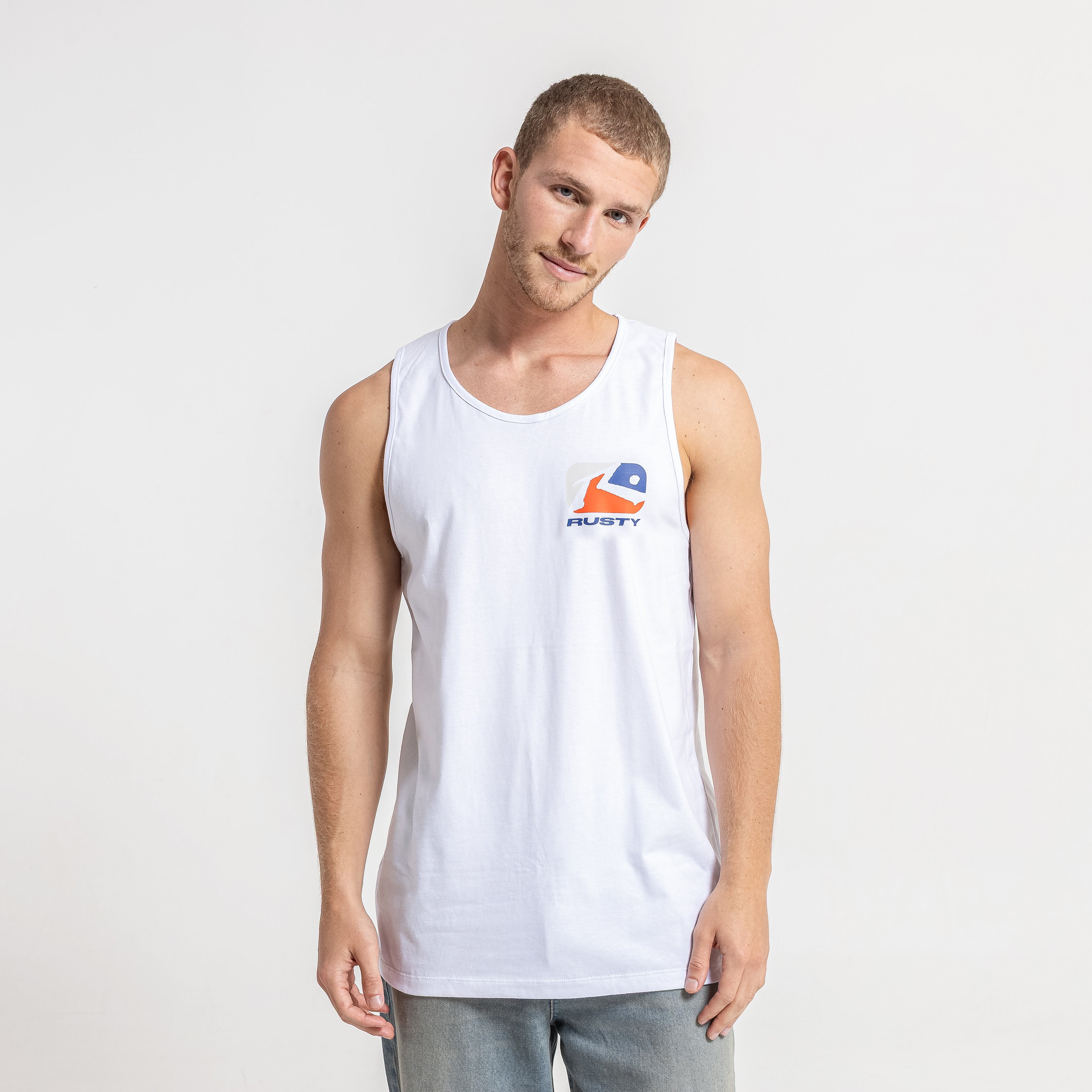 Musculosa Rusty Phenom 3 Tank White
