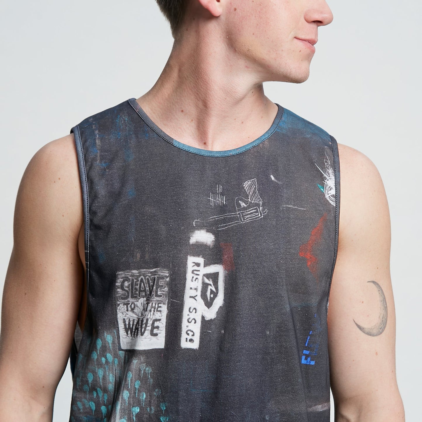 Musculosa Rusty Slave To The Wave Tank Fullprint
