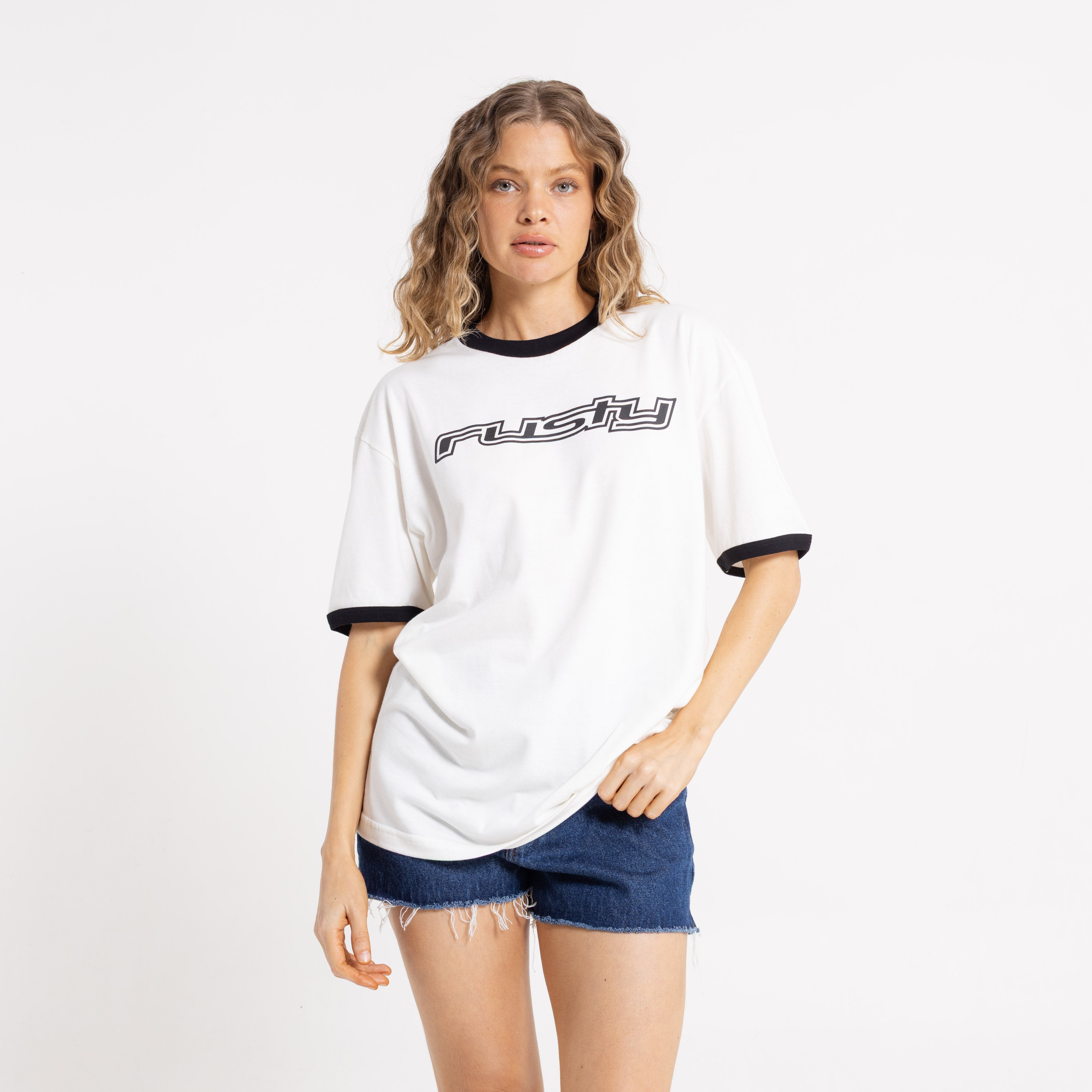 Remera Mc Rusty Og Rusty Ringer Oversize Tee Ld Snow White