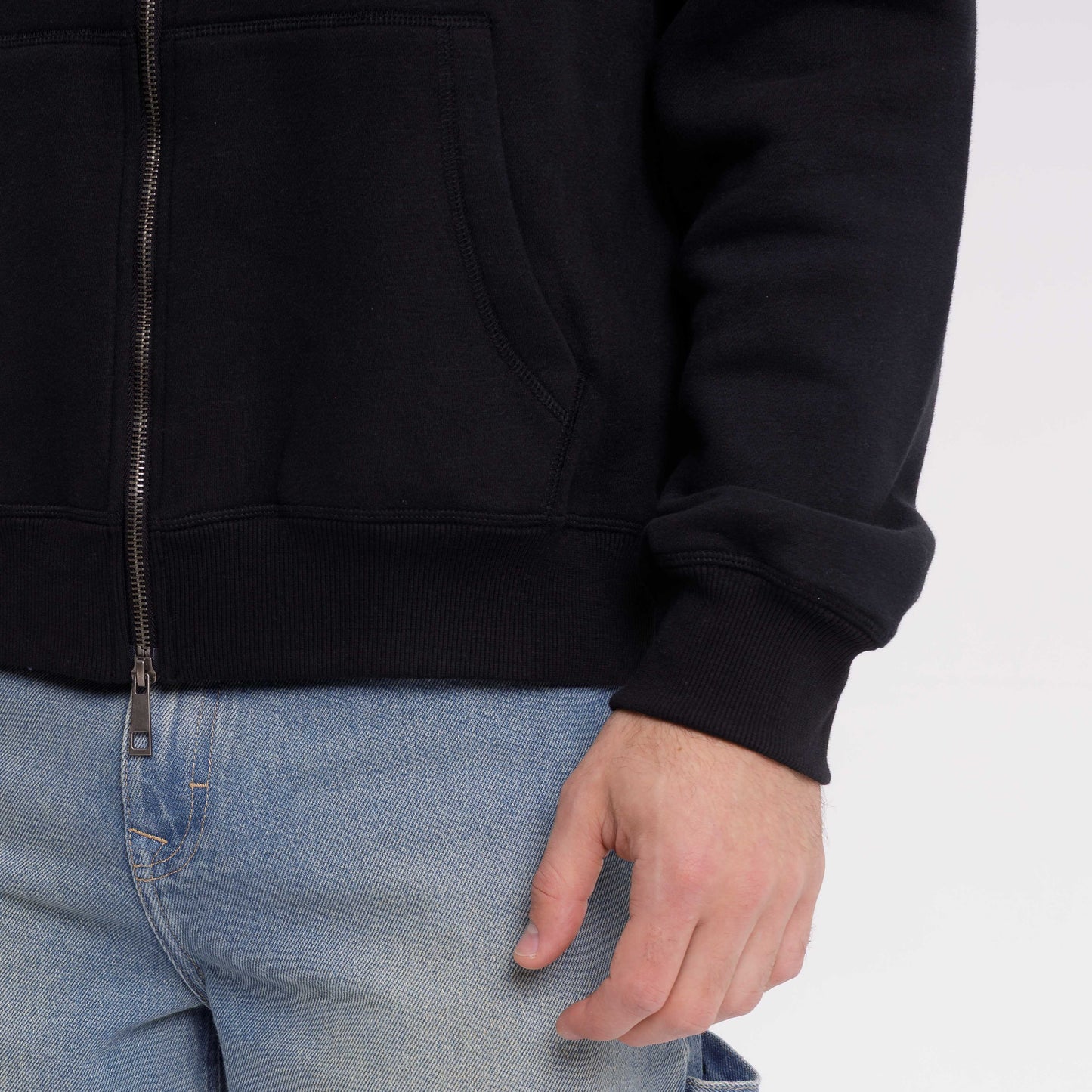 Campera Canguro Rusty One Logo Zip Hood* Black