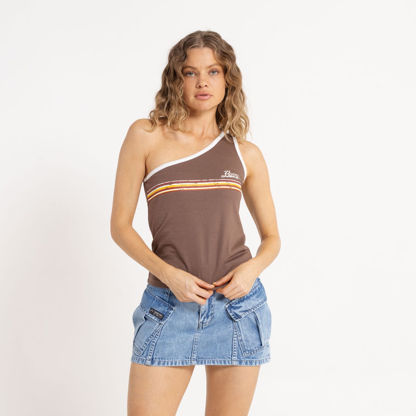 Musculosa Rusty Rack Off One Shoulder Top Ld Pinecone