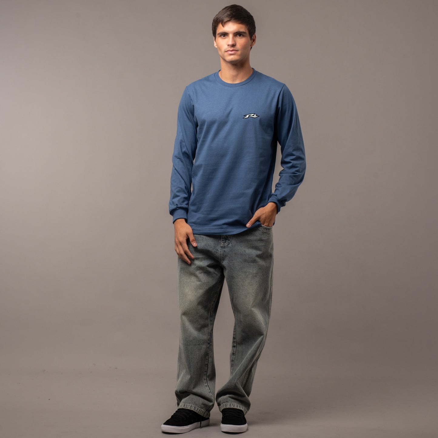 Remera Rusty Registered Ls Atlantic Blue