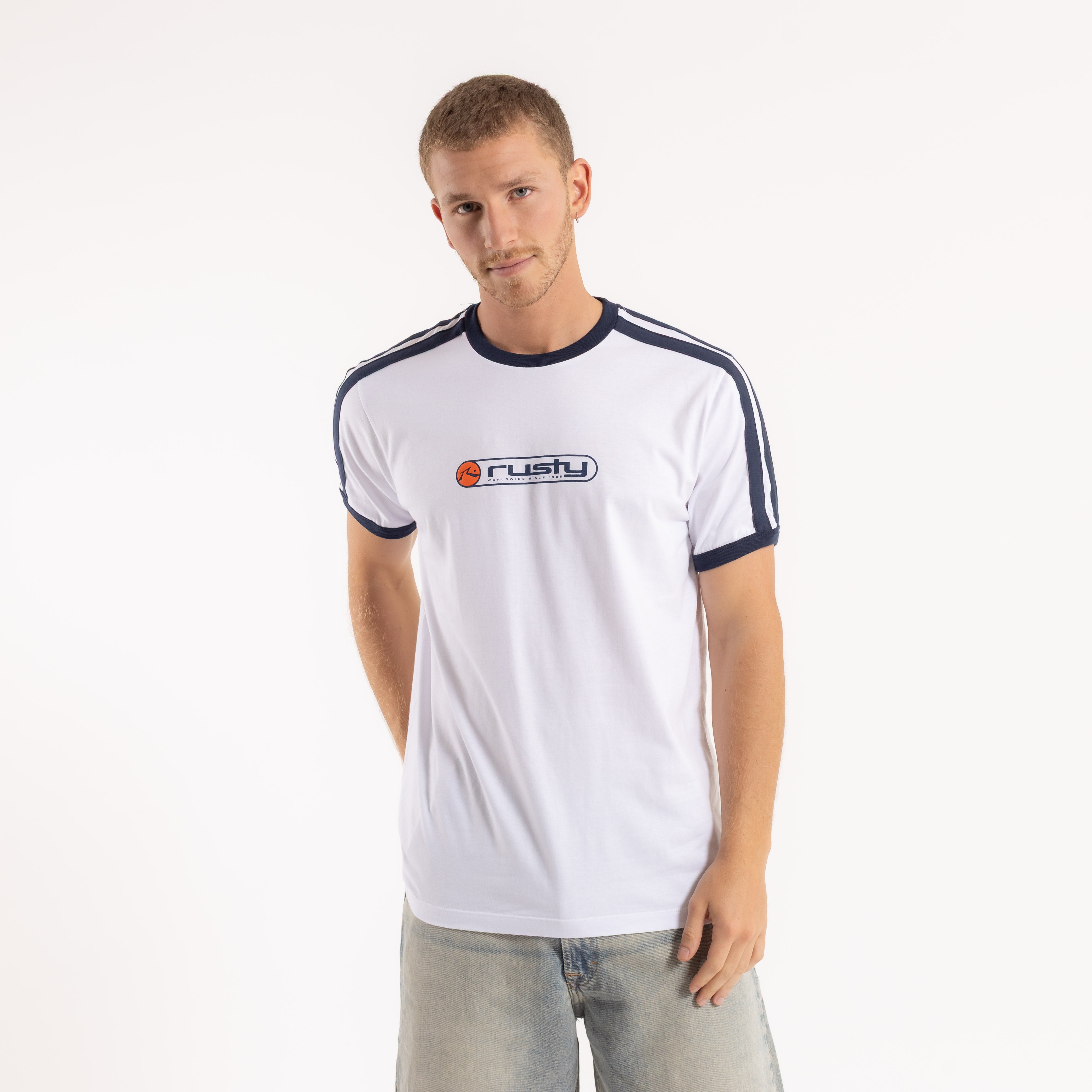 Remera Mc Rusty Poppa Tee White/Navy Blue