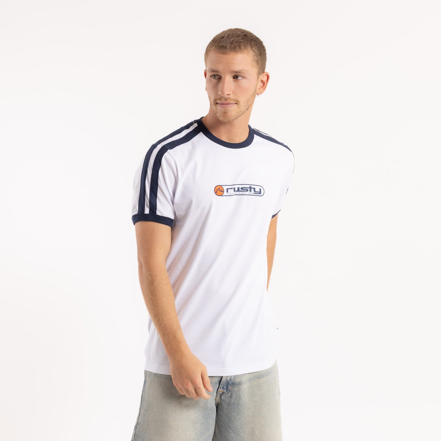 Remera Mc Rusty Poppa Tee White/Navy Blue