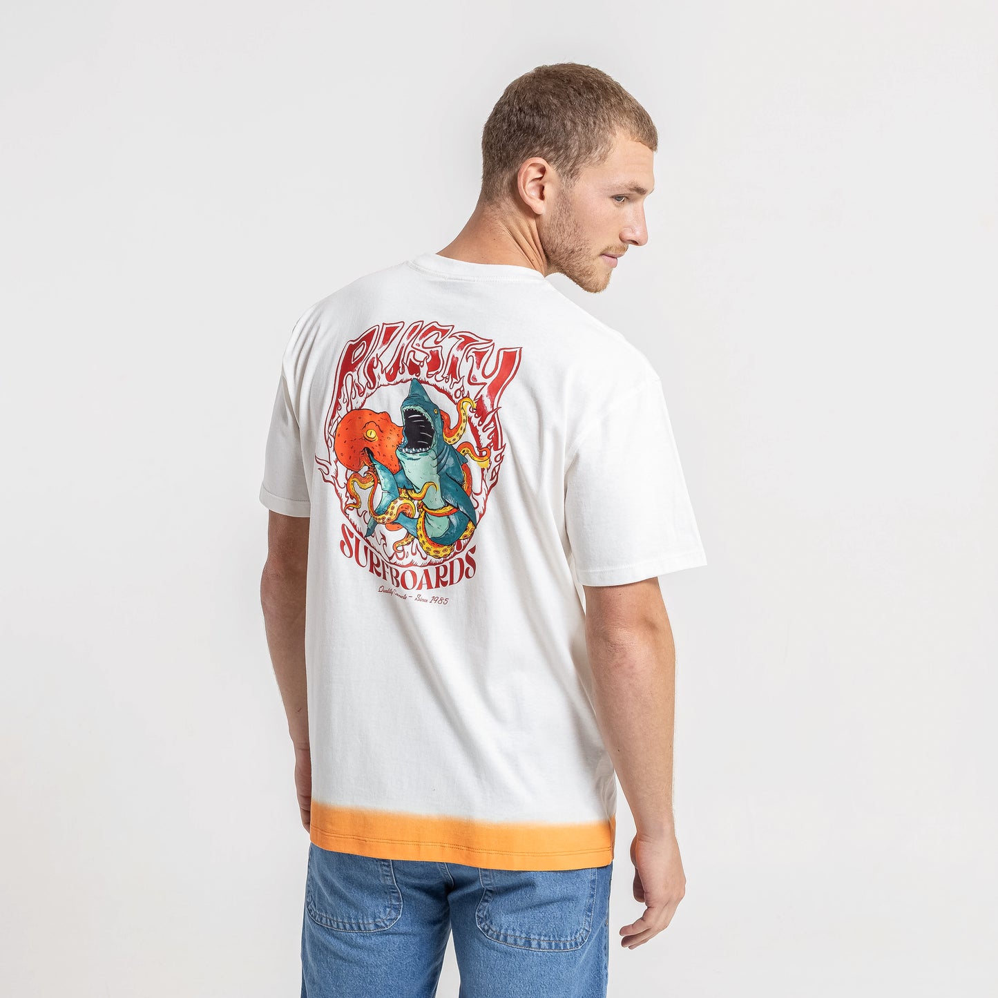 Remera Mc Rusty Sea Figth Tee Ecru
