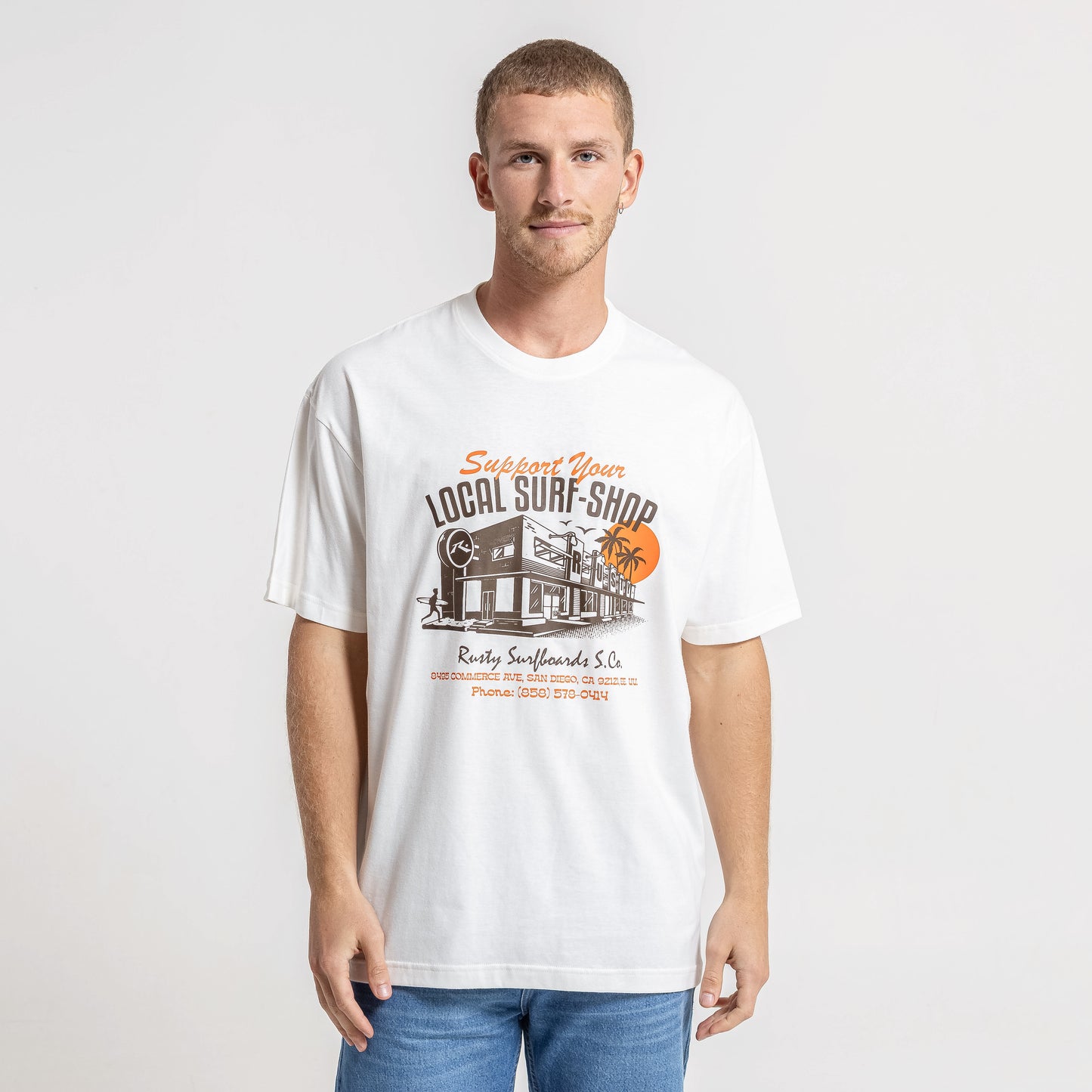 Remera Mc Rusty Support Your Local Tee Ecru