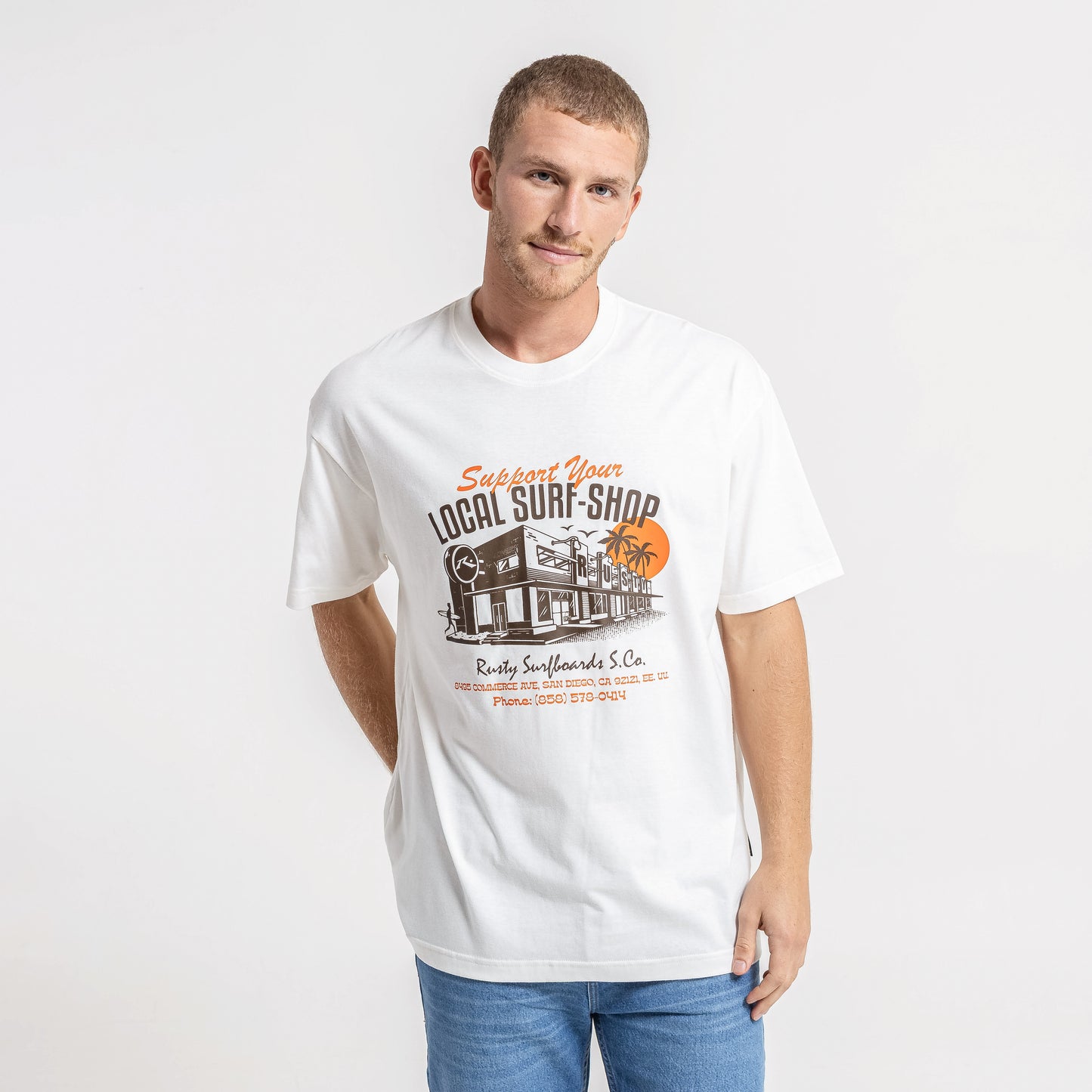Remera Mc Rusty Support Your Local Tee Ecru