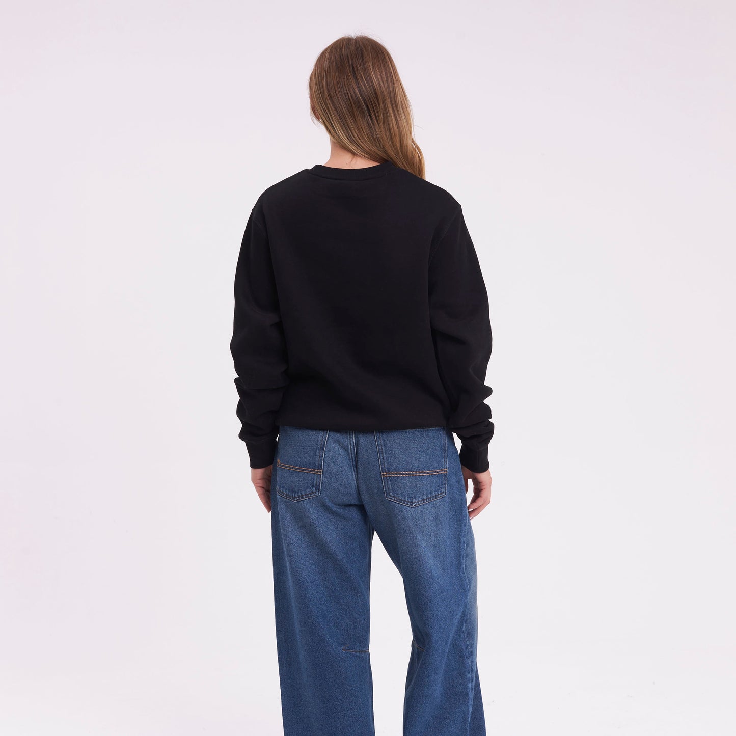 Buzo Rusty R Essential Oversized Crew Fleece Black