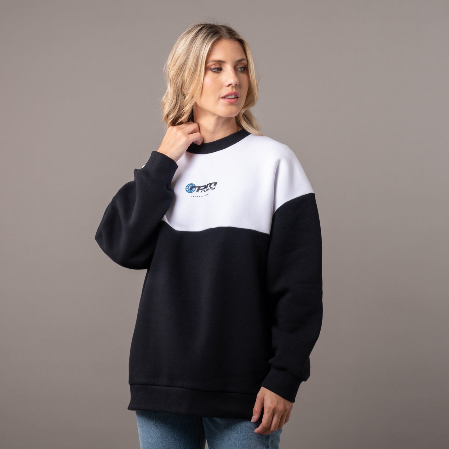 Buzo Rusty Rpm Tech Oversize Crew Black