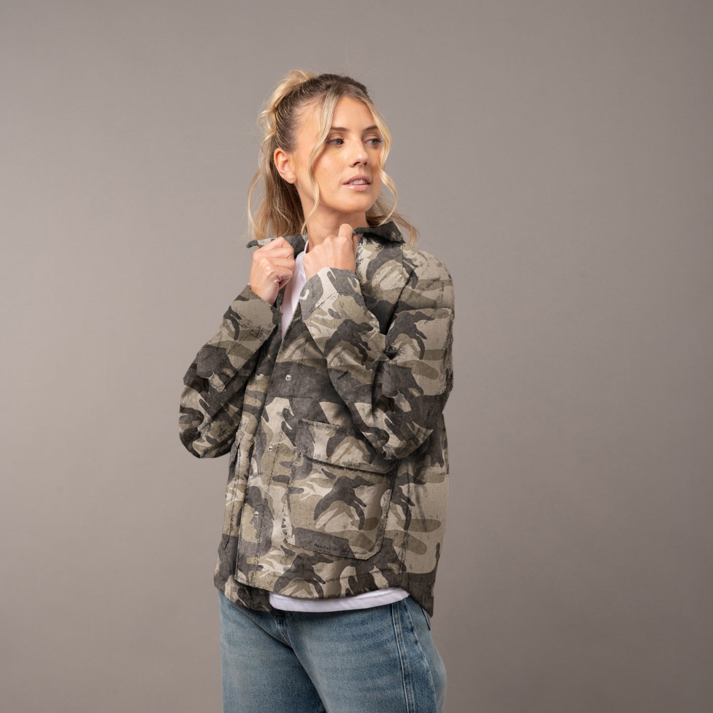 Camisa Ml Rusty Camo Mile Oversize Shirt Ld Abbey Stone