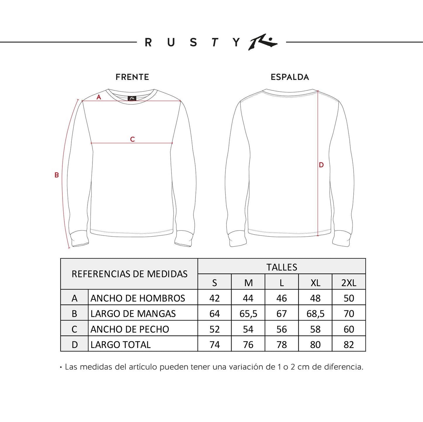 Remera Rusty Registered Ls Atlantic Blue