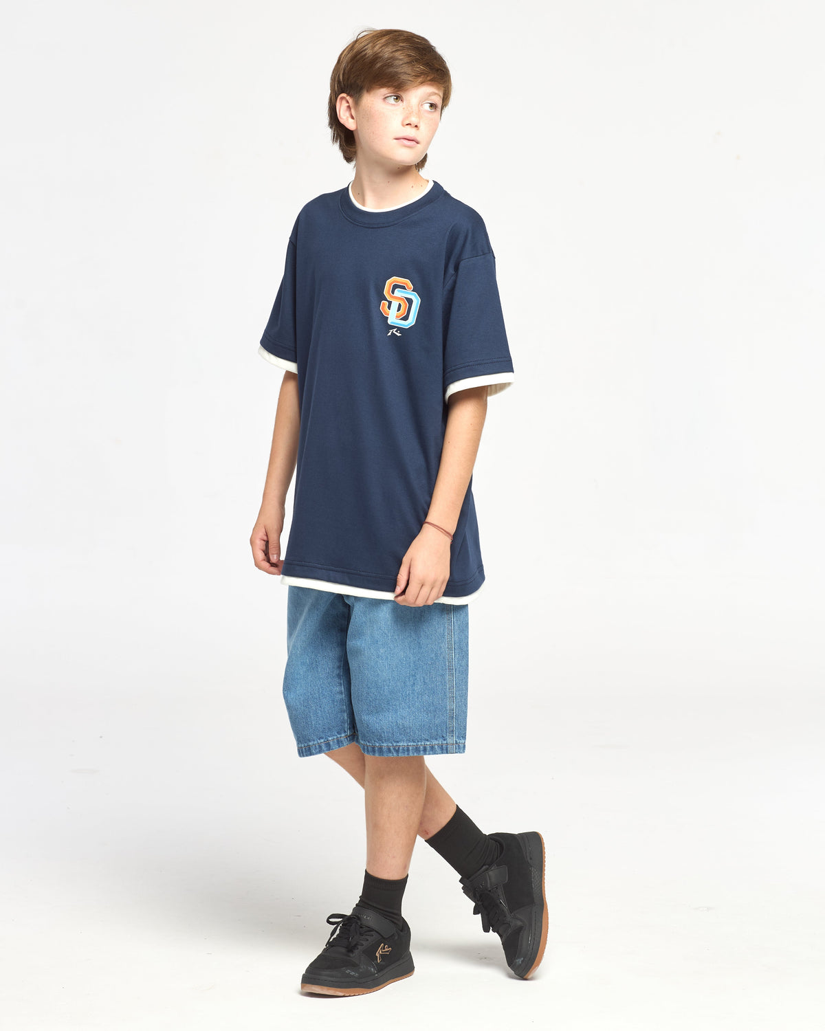 Remera Mc Rusty Basewave Tee Ov Jr Navy Blue