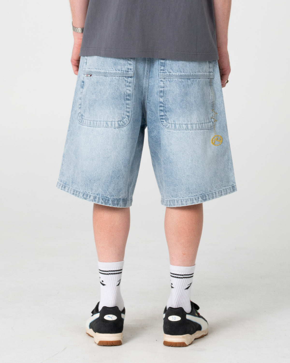 Short Rusty Yowie 2.0 Wide Baggy Jort Blasted True Blue