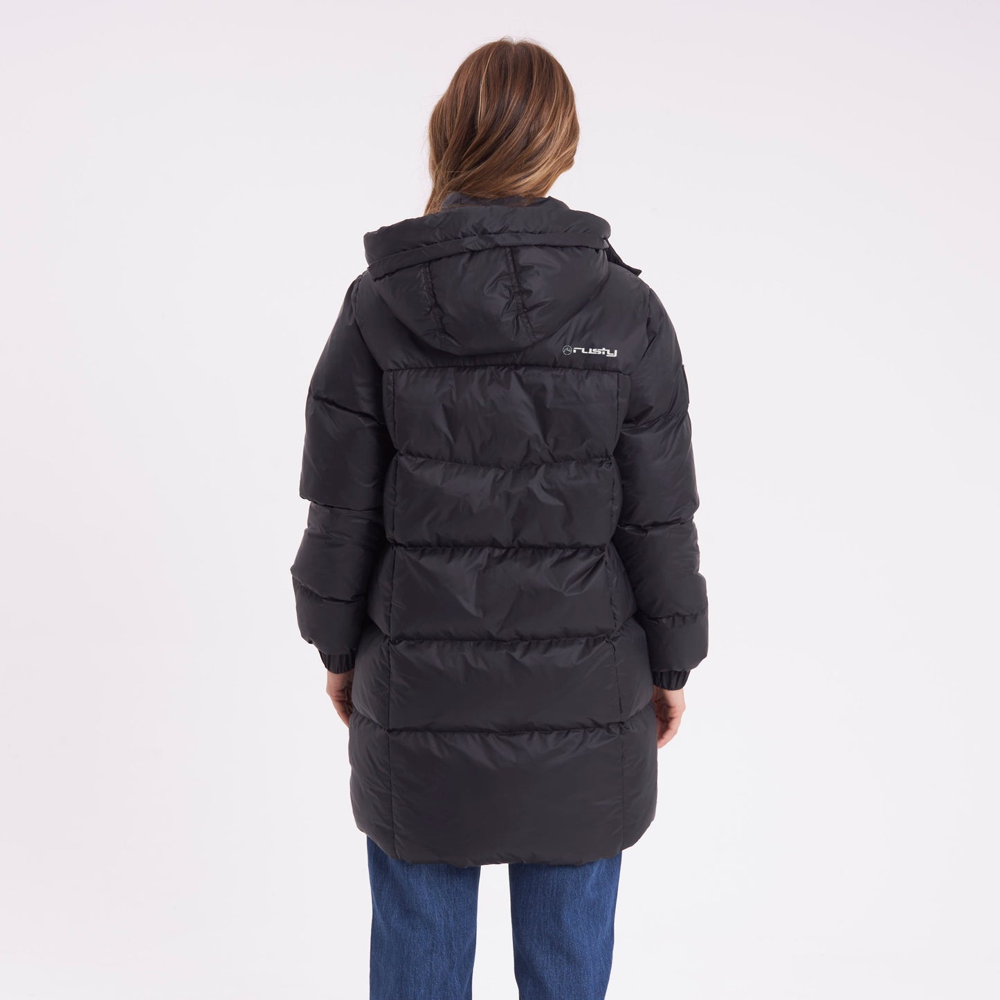 Campera Abrigo Rusty Shallow Long Puffer Coat Ld Black