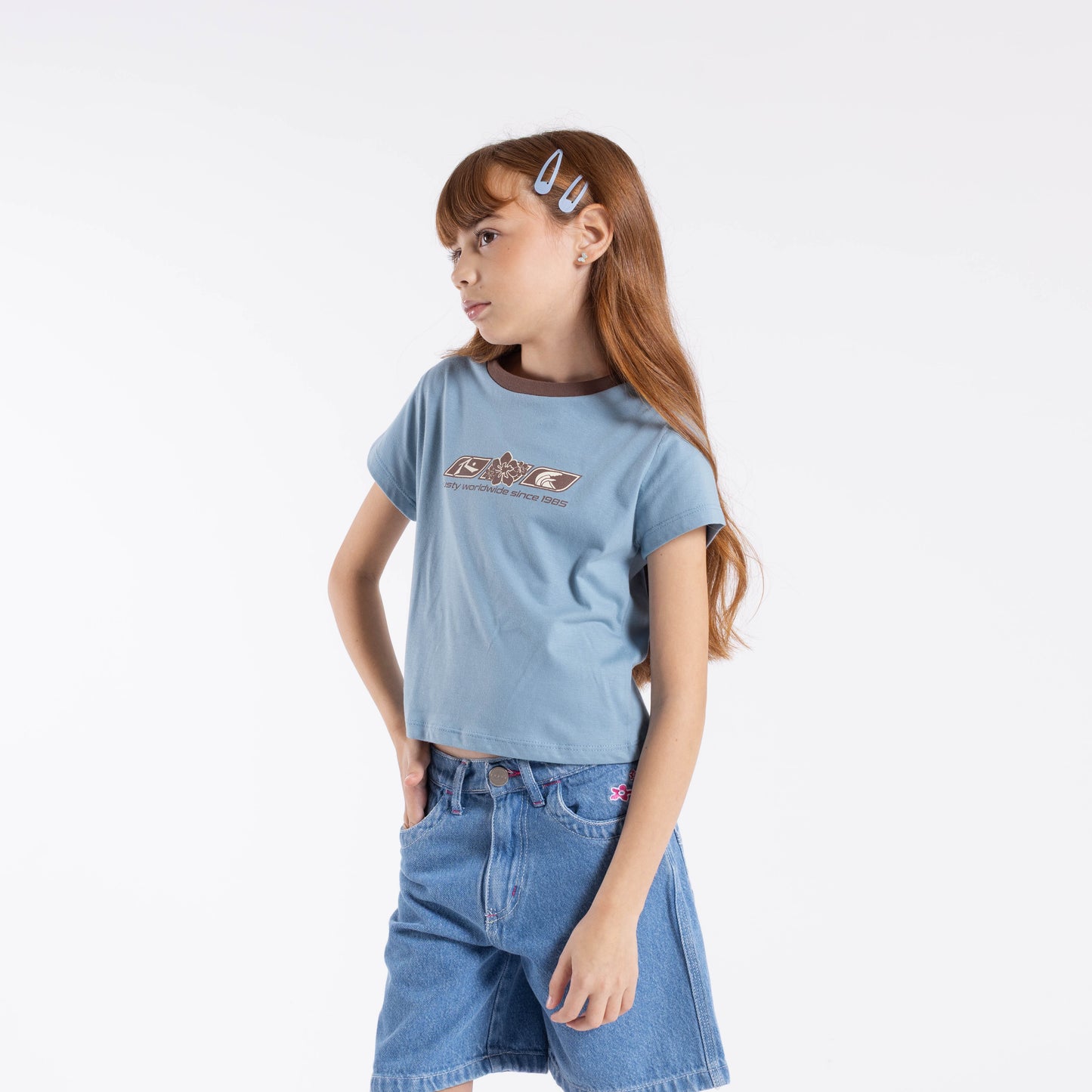 Remera Mc Rusty Snapper Contrast Ringer Tee Girls Kentucky Blue
