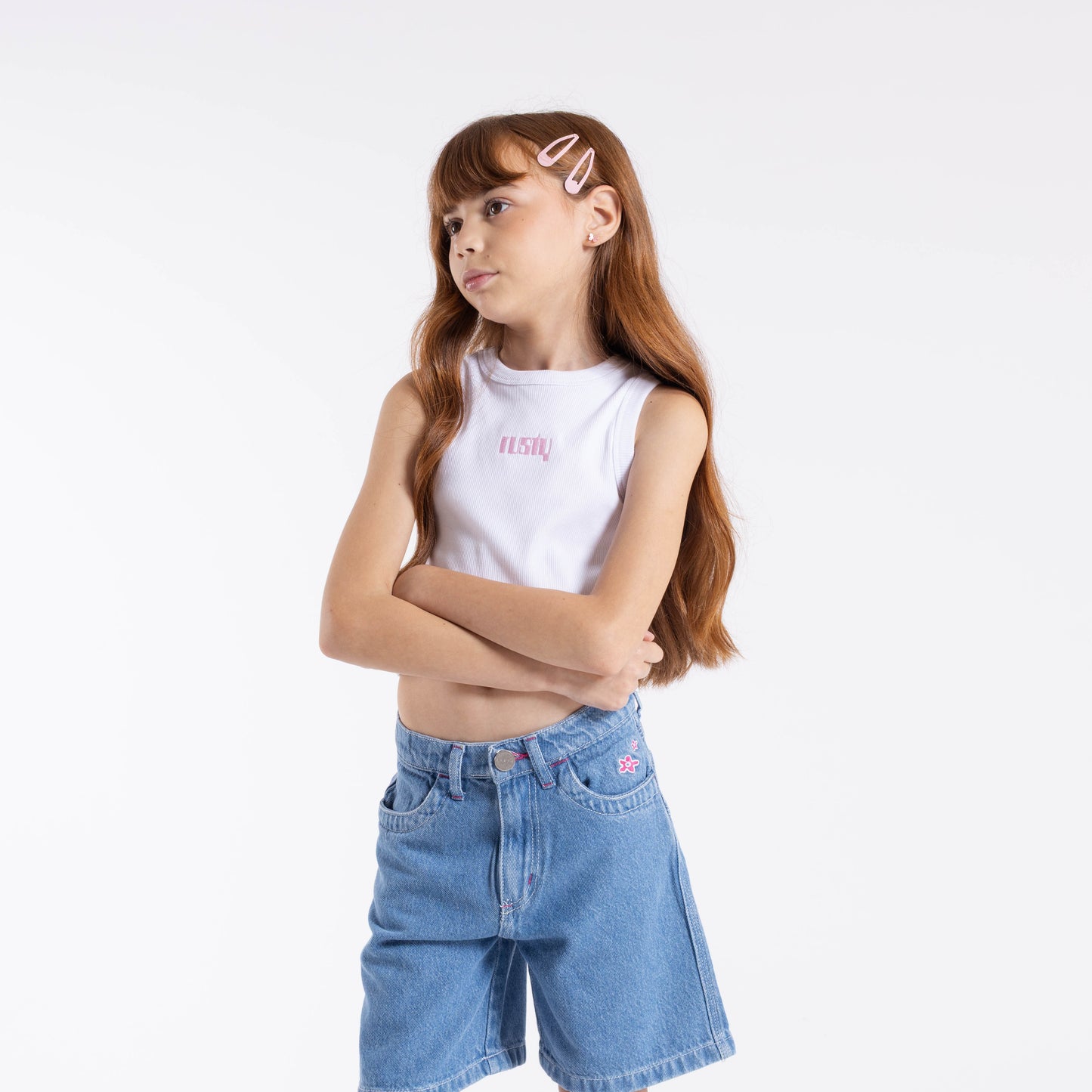 Musculosa Rusty Sunset Racer Tank Girls White