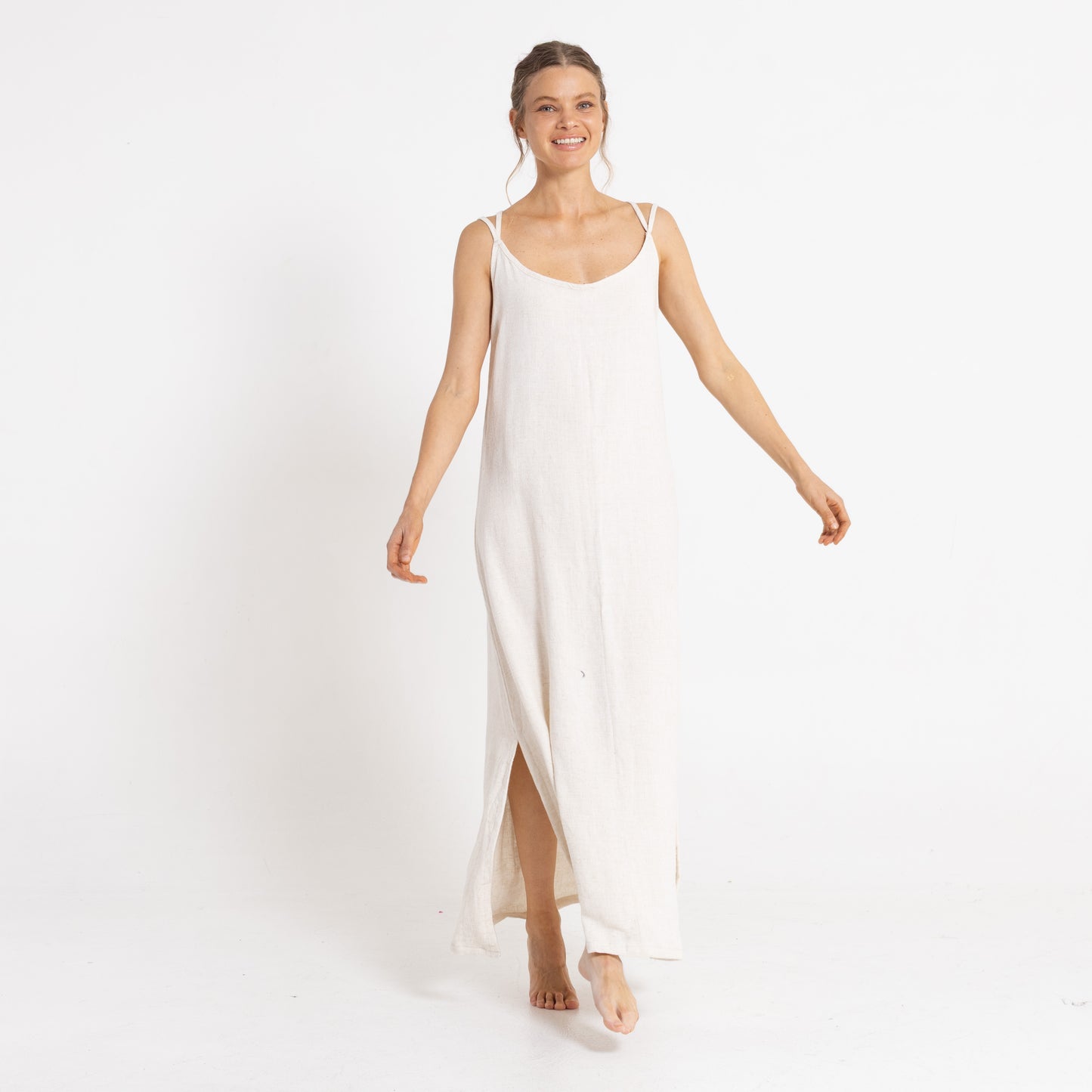 Vestido Rusty Sunset Slip Maxi Dress Ld Ecru