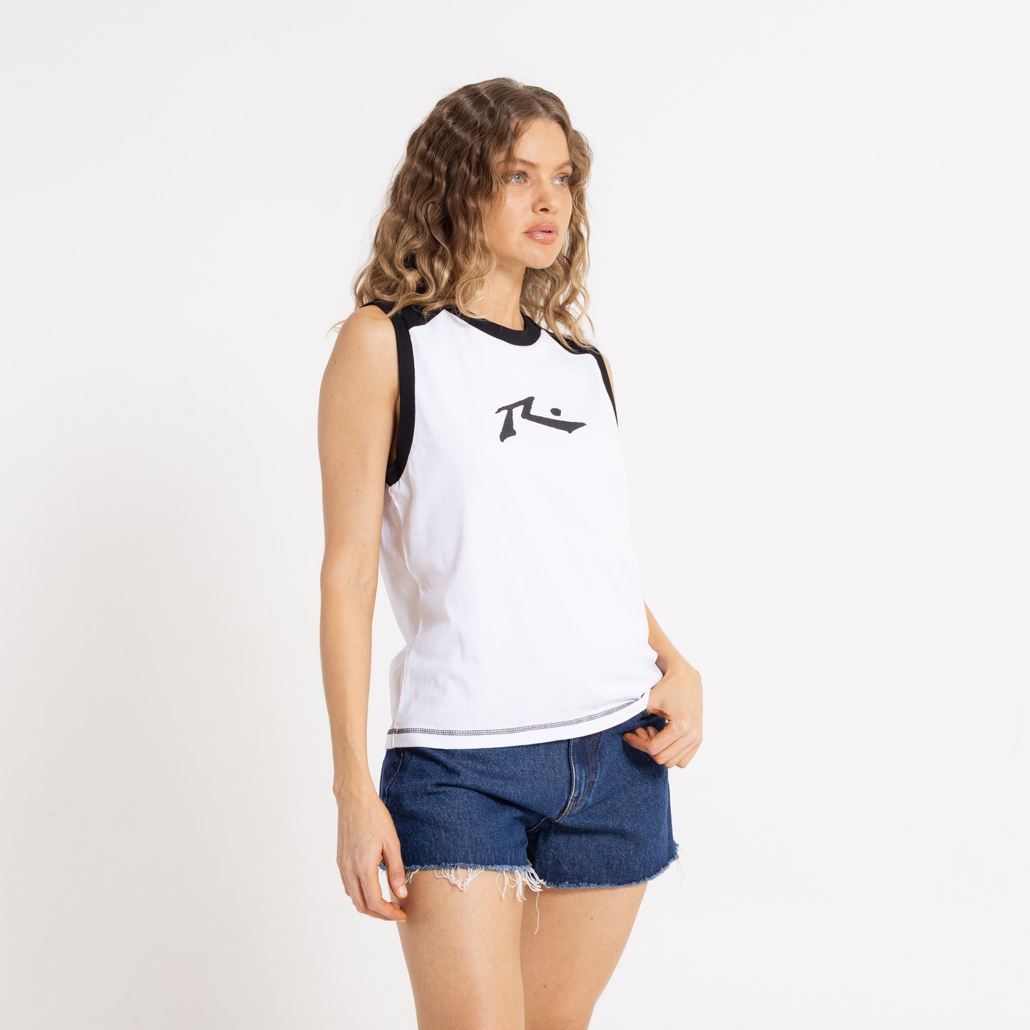 Musculosa Rusty Tamlin Contrast Raglan Tank Ld White