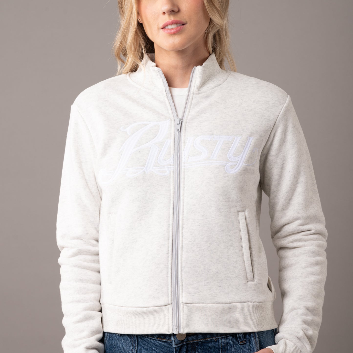 Campera Canguro Rusty Trailer Trash Skimmer Ziphood Ld Grey Marle