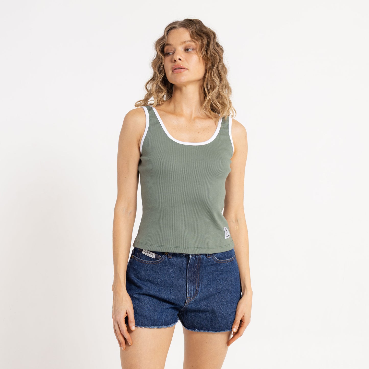 Musculosa Rusty Vital Range Skimmer Tank Ld Army Green